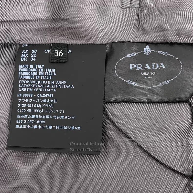 Prada Prada 23 gray triangle standard cotton lapel single-breast Size XXS / US 00 / IT 34 - 8 Thumbnail