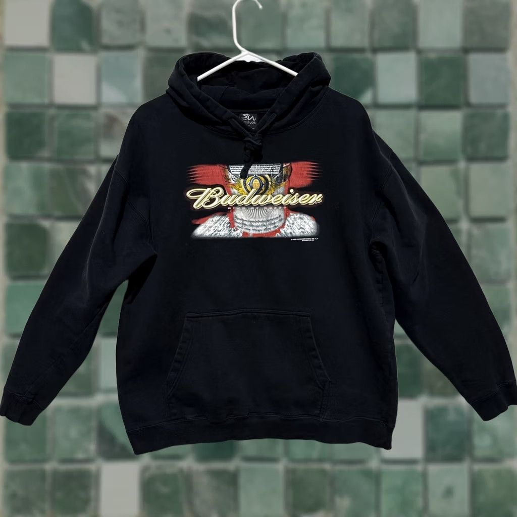 Budweiser VINTAGE Budweiser BeEr Black Pullover Hooded Sweatshirt Men’s Size M Size US M / EU 48-50 / 2 - 1 Thumbnail