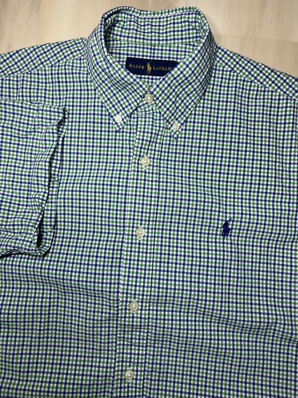 Polo Ralph Lauren Ralph Lauren Shirt Men’s Sz Med Green Blue Check Button Down Size US M / EU 48-50 / 2 - 1 Thumbnail