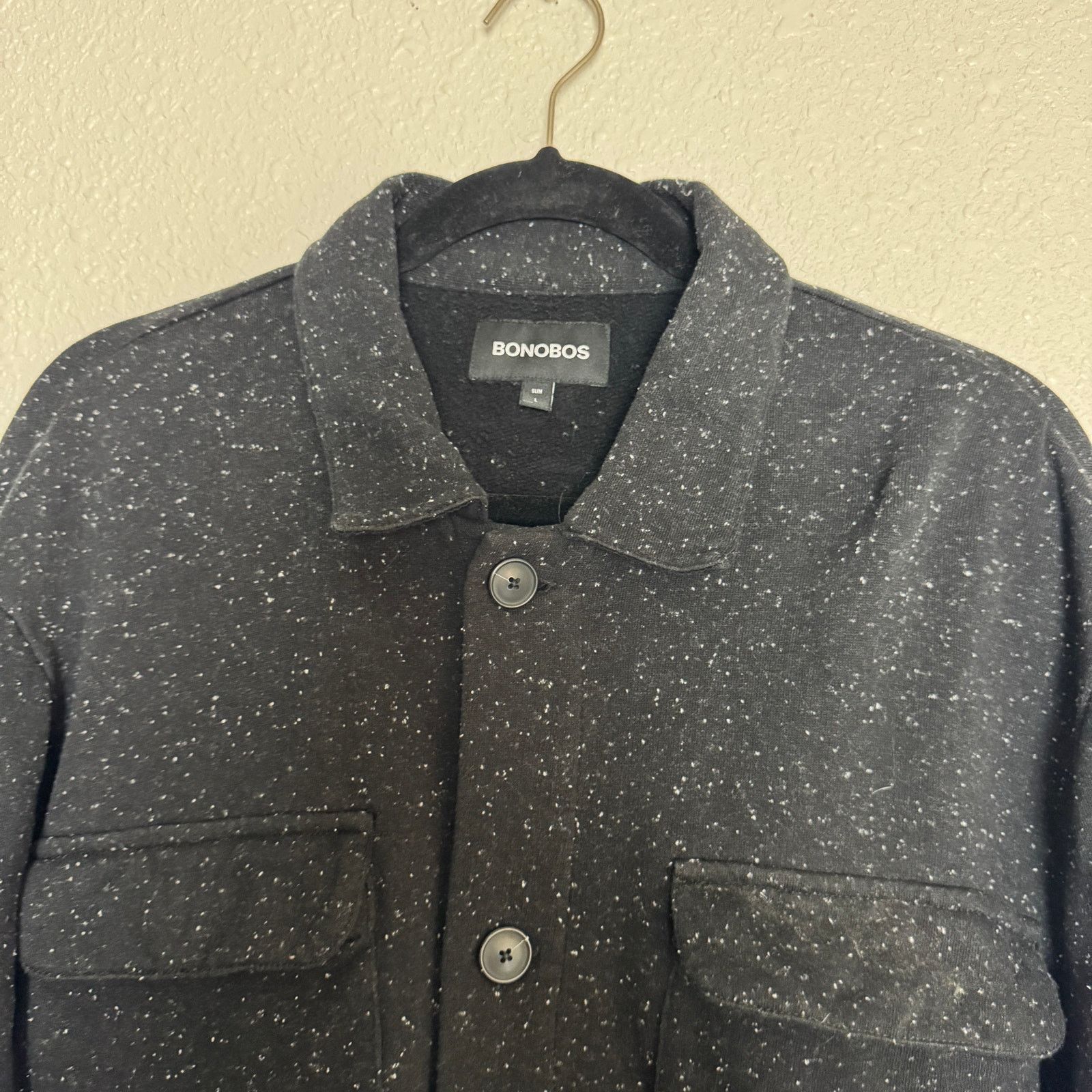 Bonobos Bonobos Men’s Slim Fit Black Speckled Shirt Jacket – Size L Size US L / EU 52-54 / 3 - 3 Thumbnail
