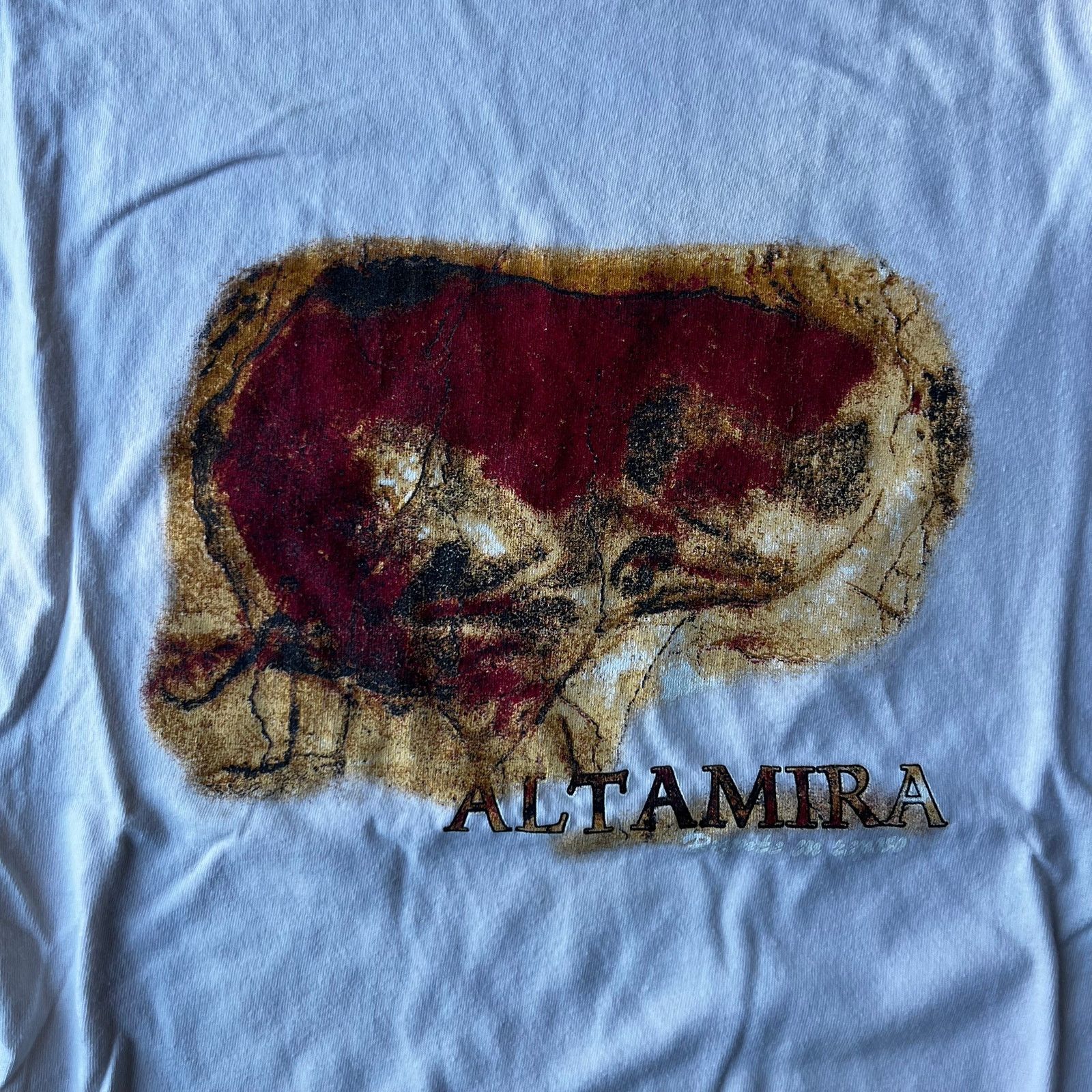 Vintage VINTAGE CAVE OF ALTAMIRA ART TEE SHIRT WHITE GRAPHIC XL 90S Size US XL / EU 56 / 4 - 5 Thumbnail