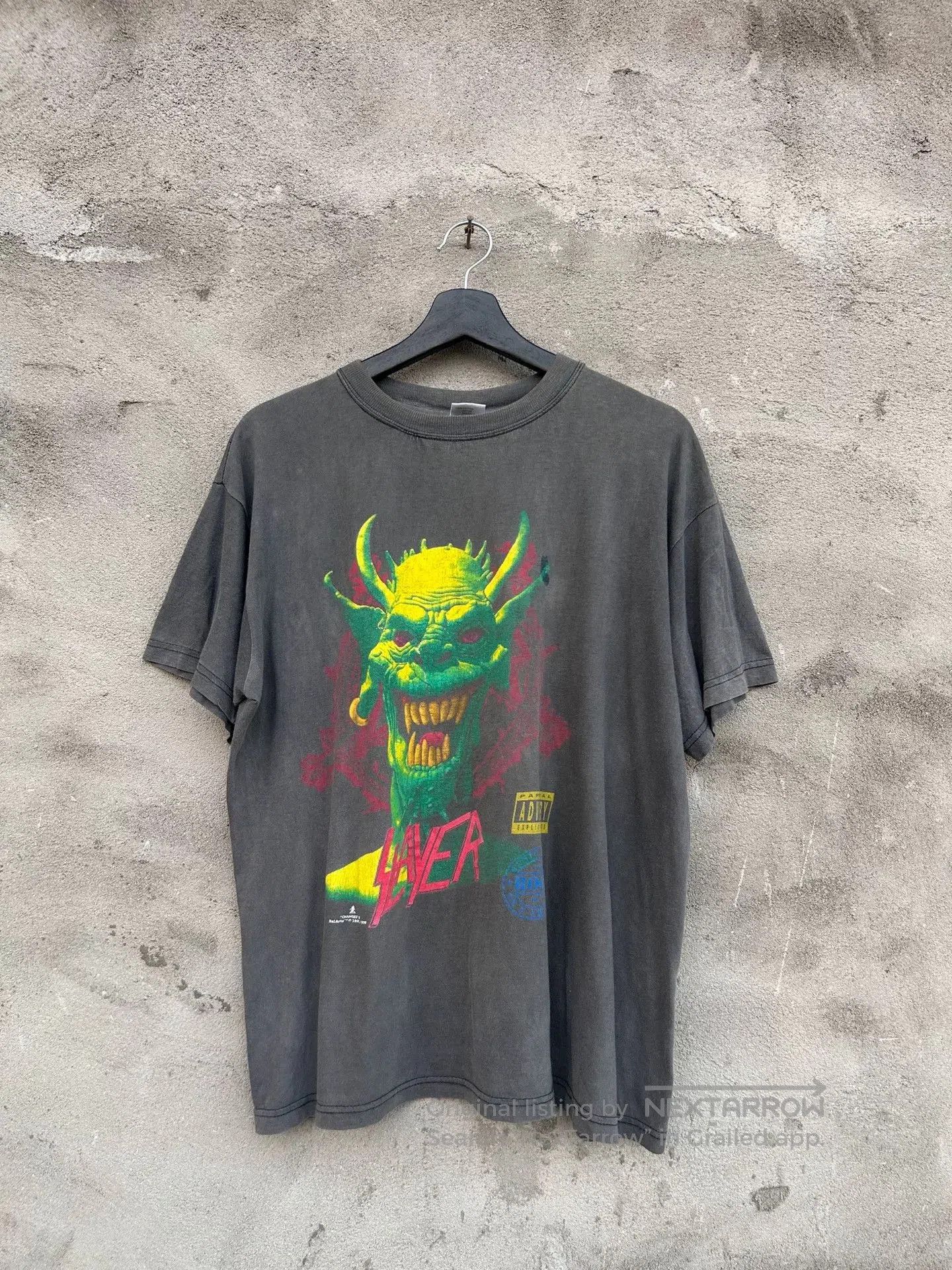 Vintage Vintage 90s Slayer Band Tee. Size US M / EU 48-50 / 2 - 1 Thumbnail