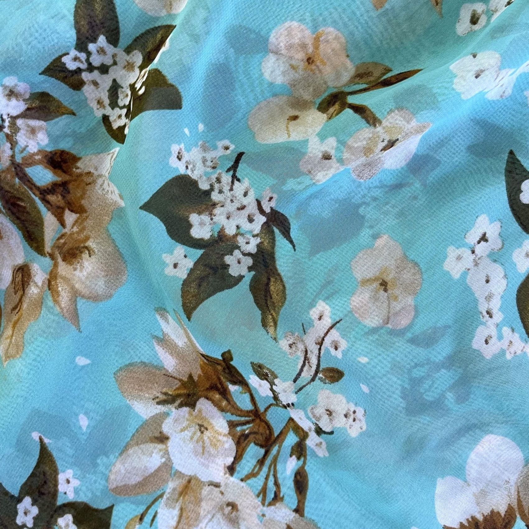Vintage Metaphor Blouse Womens XL Blue Floral Sheer Chiffon Sleeveless Button Front Top Size XL / US 12-14 / IT 48-50 - 3 Thumbnail