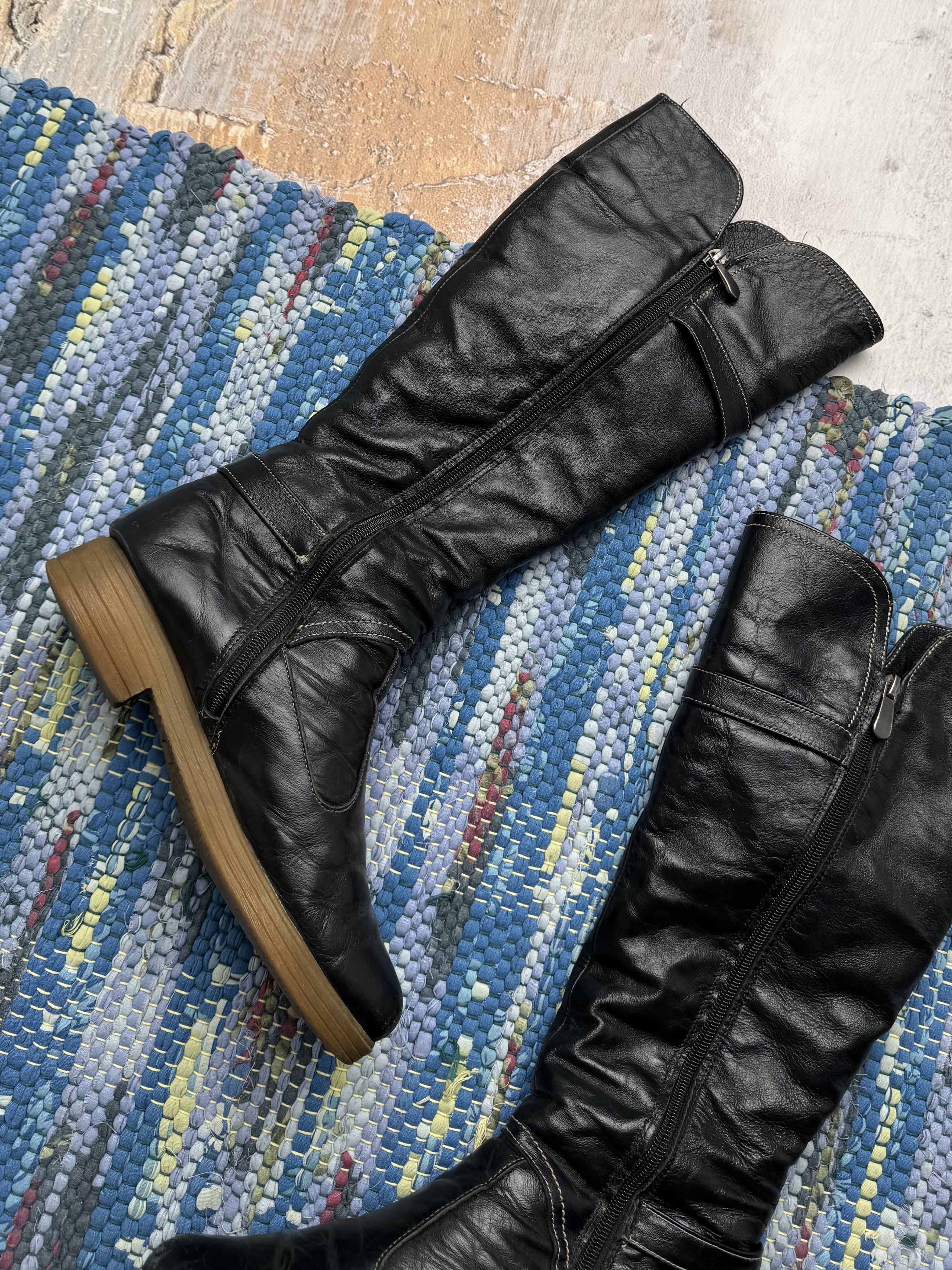 Vintage Vintage Leather Boots With Belt A8D15(V8) Size US 8 / IT 38 - 5 Thumbnail