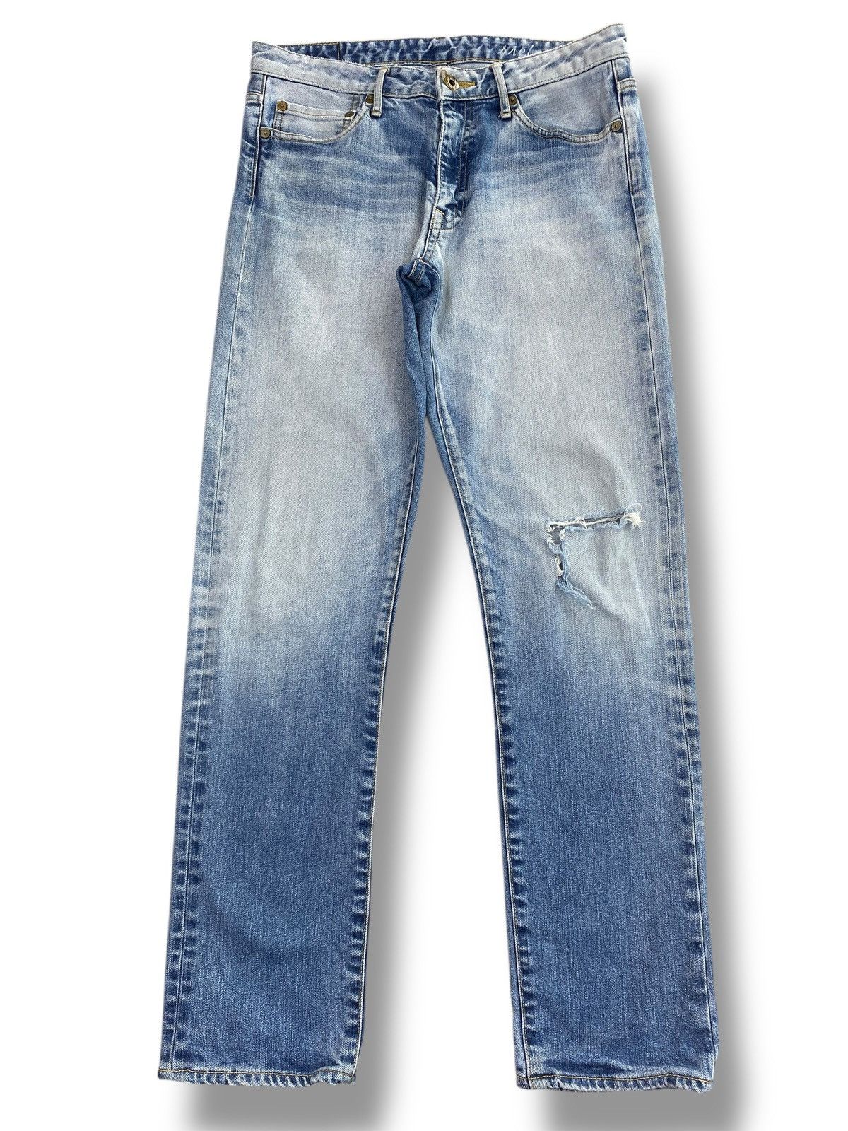 Japanese Brand Blue Way Brand Faded Wash Style Ripped Jeans Size US 30 / EU 46 - 1 Thumbnail