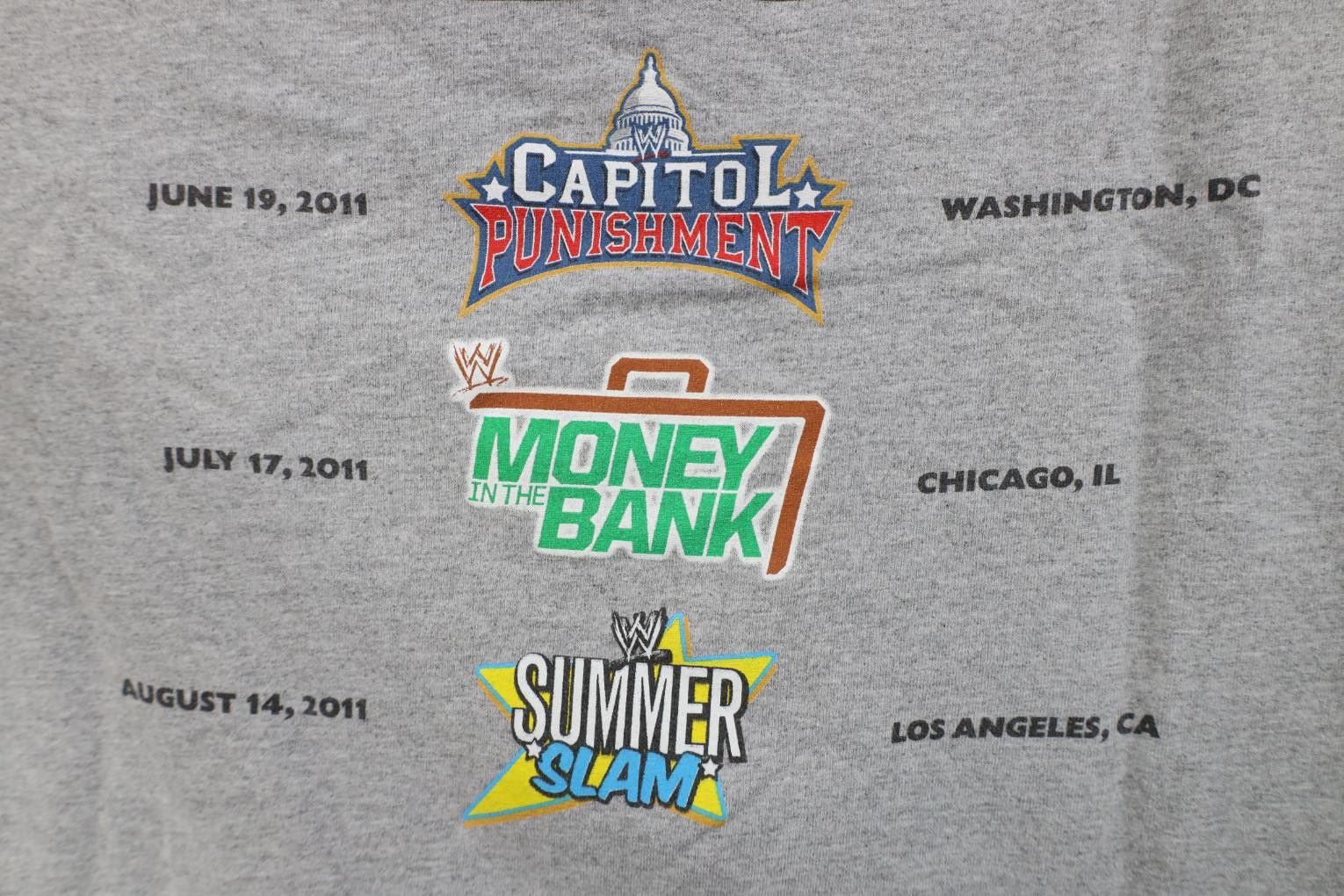 Vintage Vintage Y2K 2011 WWE Wrestling Tour T-Shirt Heather Gray Size US L / EU 52-54 / 3 - 12 Thumbnail