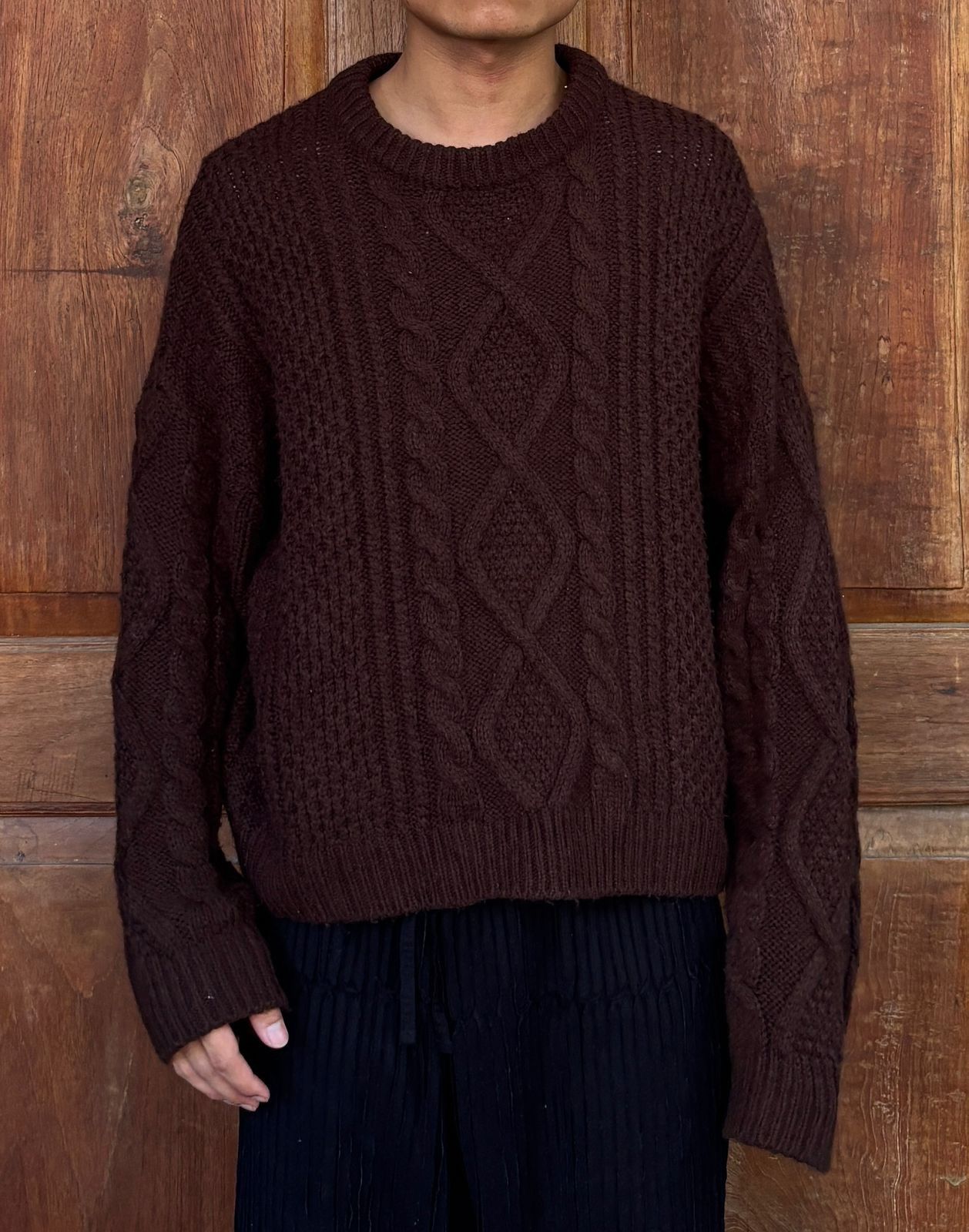 Marni Assymetrical Sleeve Cable Knit Sweater - Medium Size US M / EU 48-50 / 2 - 1 Thumbnail