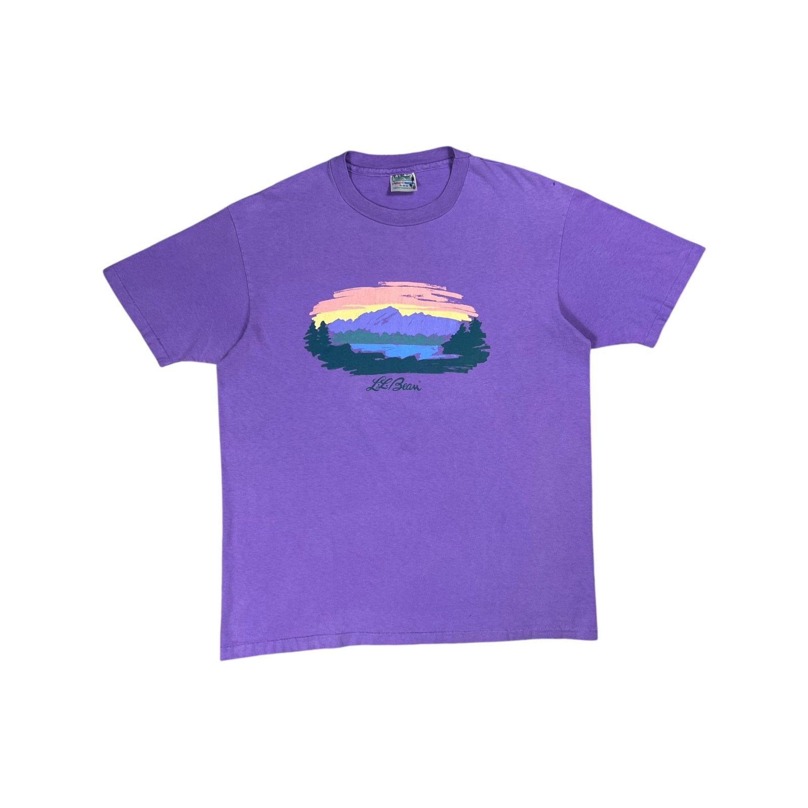 Hanes × L.L. Bean × Vintage 90s L.L. Bean Hanes Mount Katahdin faded purple logo art tee Size US XL / EU 56 / 4 - 1 Thumbnail