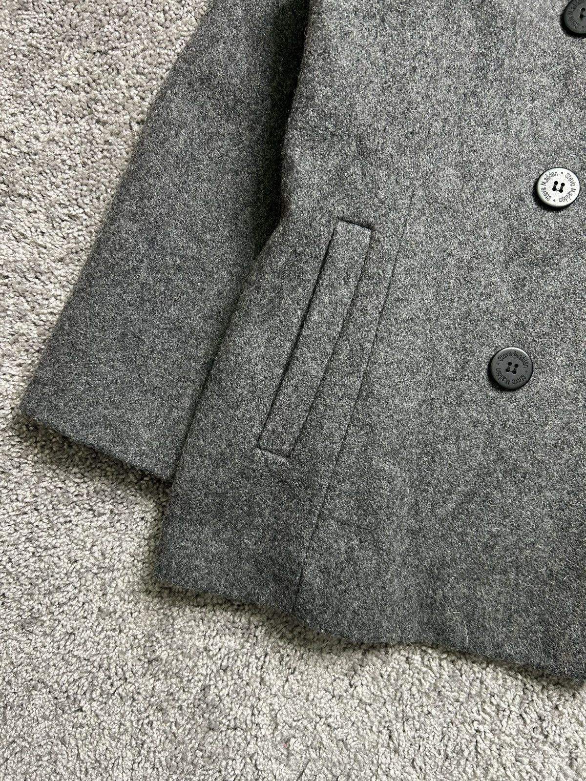 Steve Madden × Vintage Vintage 90s Steve Madden Double Breasted Wool Coat USA Size L / US 10 / IT 46 - 2 Thumbnail