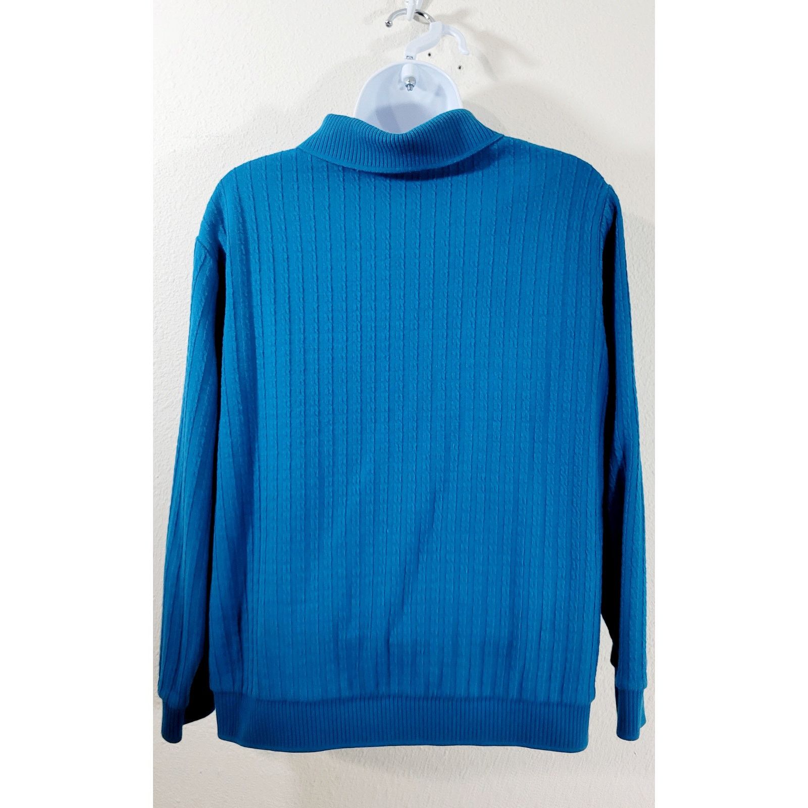 Other Draper's & Damon's Blue 3 Button Henley Collard Top Large Size L / US 10 / IT 46 - 2 Thumbnail