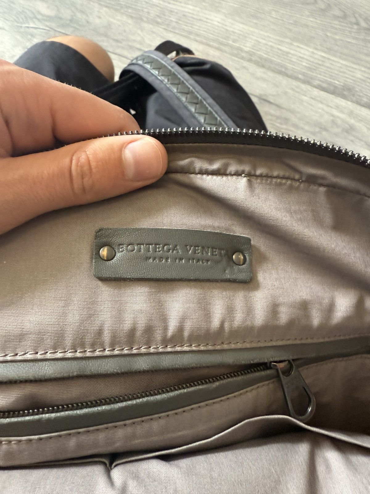 Bottega Veneta Intrecciato Leather Laptop Briefcase Bag in Grey & Teal Size ONE SIZE - 21 Thumbnail