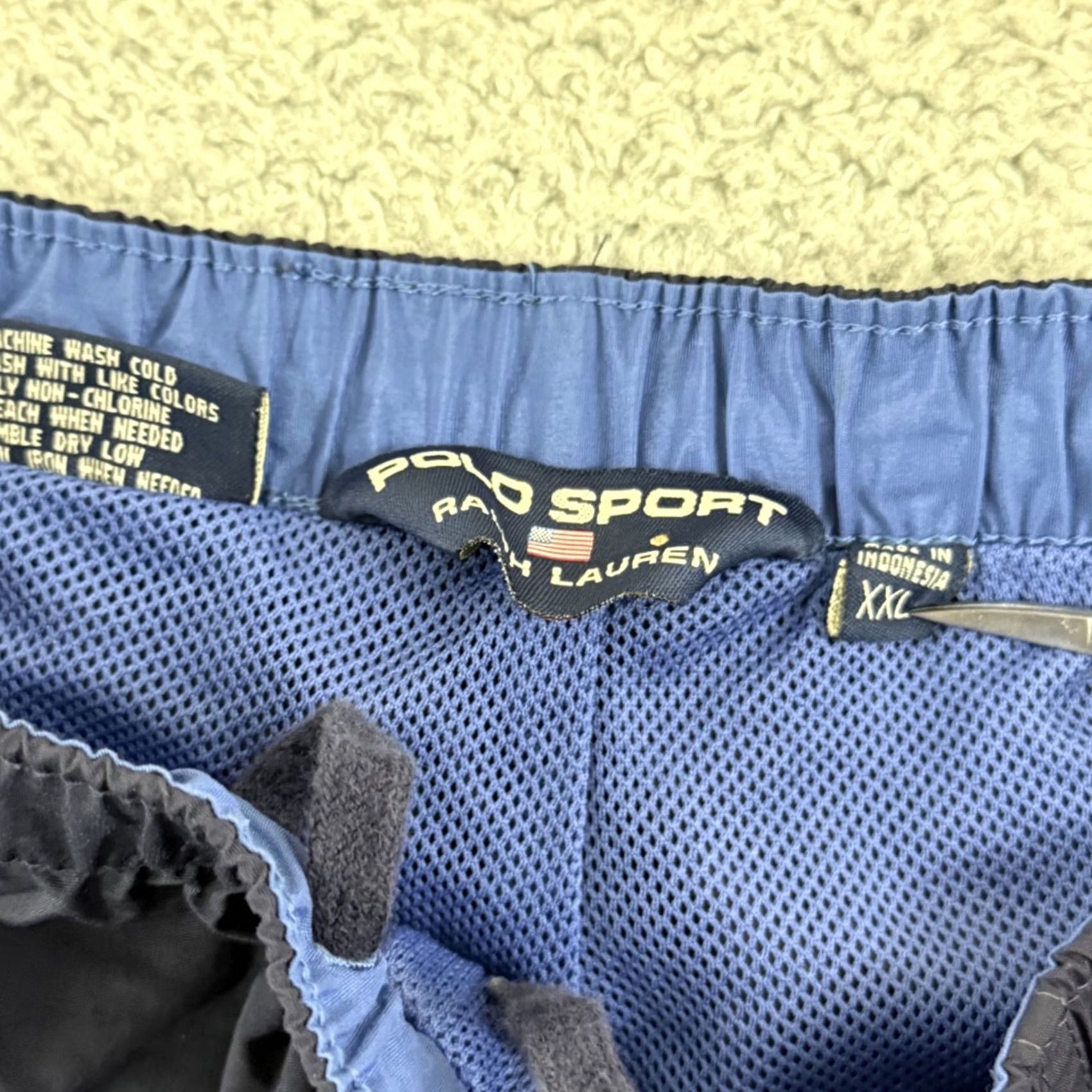 Polo Ralph Lauren VINTAGE Polo Ralph Lauren Pants Mens 2XL Blue Windbreaker Baggy Jogger Y2K Polo Ralph Lauren Track Pants 90s Hip Hop Sports Mens Size US XXL / EU 58 / 5 - 4 Thumbnail