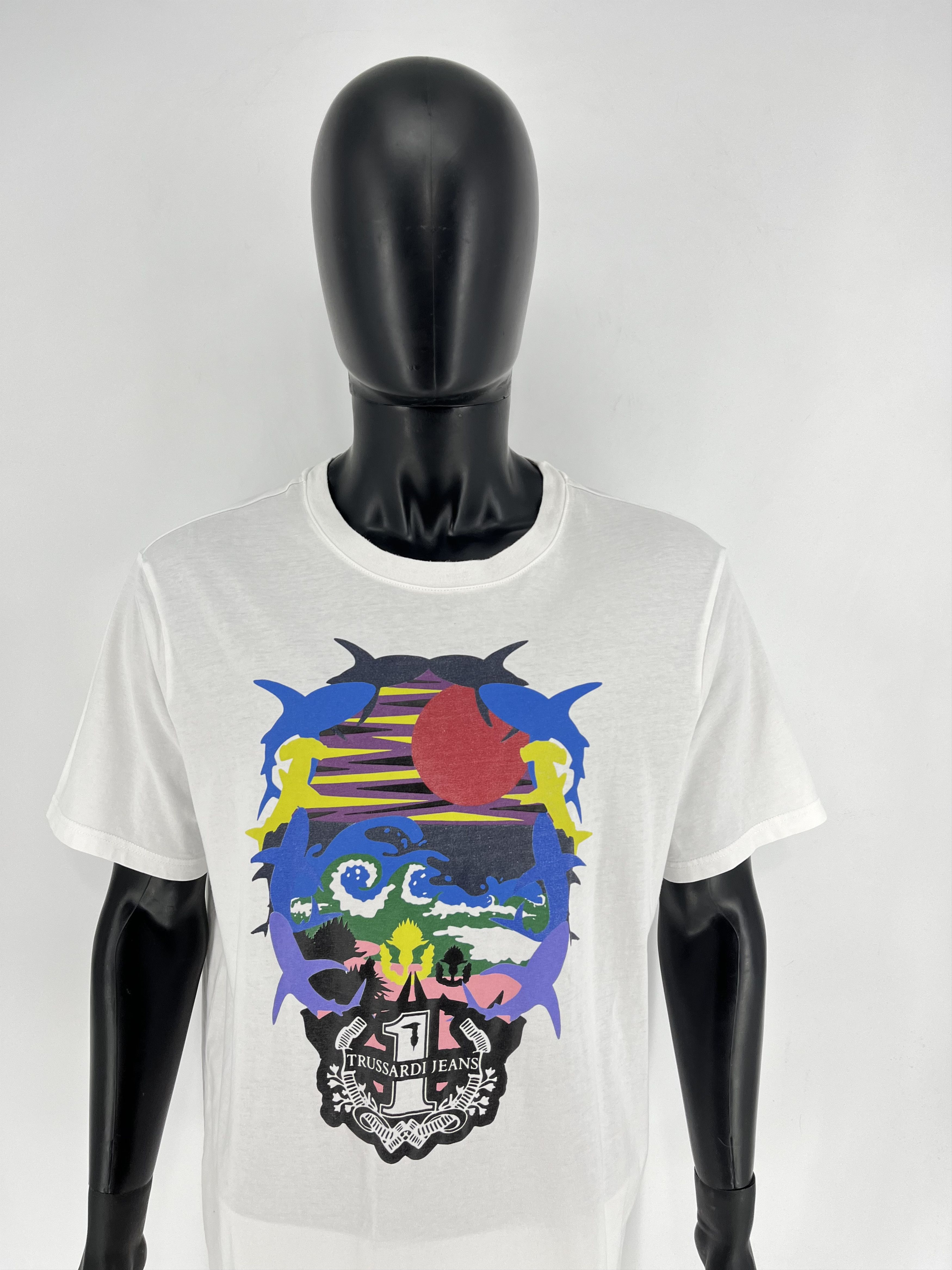 Trussardi Vintage Trussardi Jeans Sportswear White T shirt Size XL Size US XL / EU 56 / 4 - 5 Thumbnail