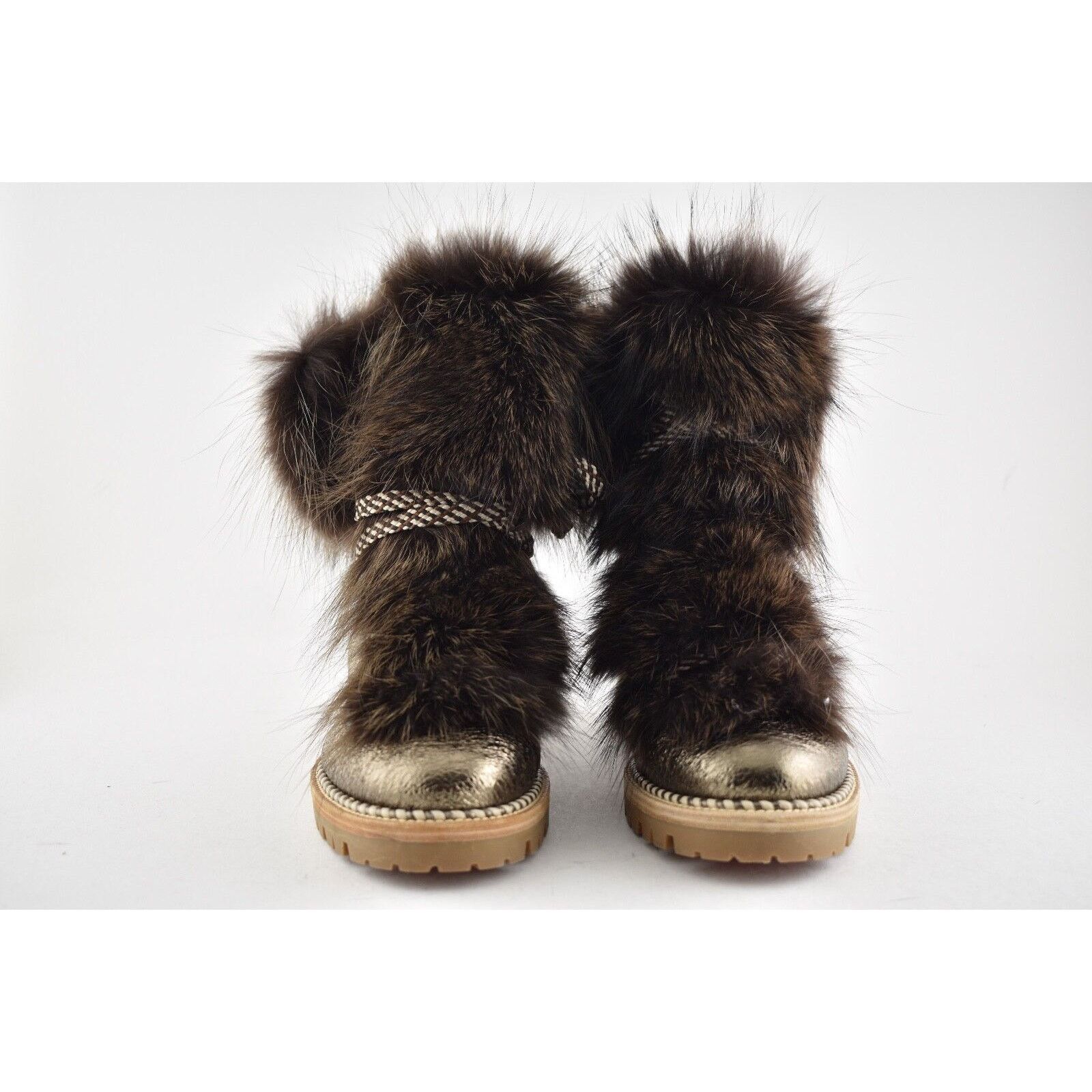 Christian Louboutin Christian Louboutin Fanny Flat Roche Fur Leather Lace Up Size US 5.5 / IT 35.5 - 5 Thumbnail