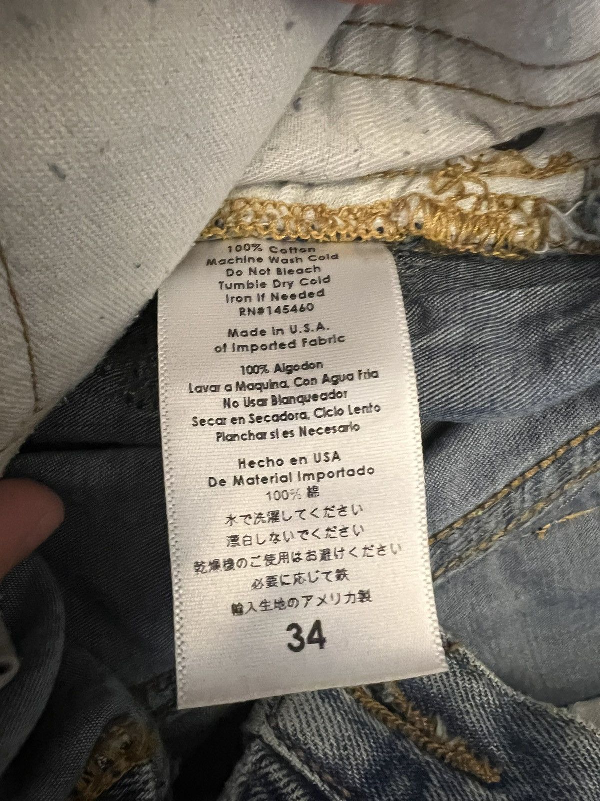 Jean Vlone X Endless Brodé Lavage Léger Noir Taille 34x33 - Coupe Bootcut Délavée - Occasion Très Bon état