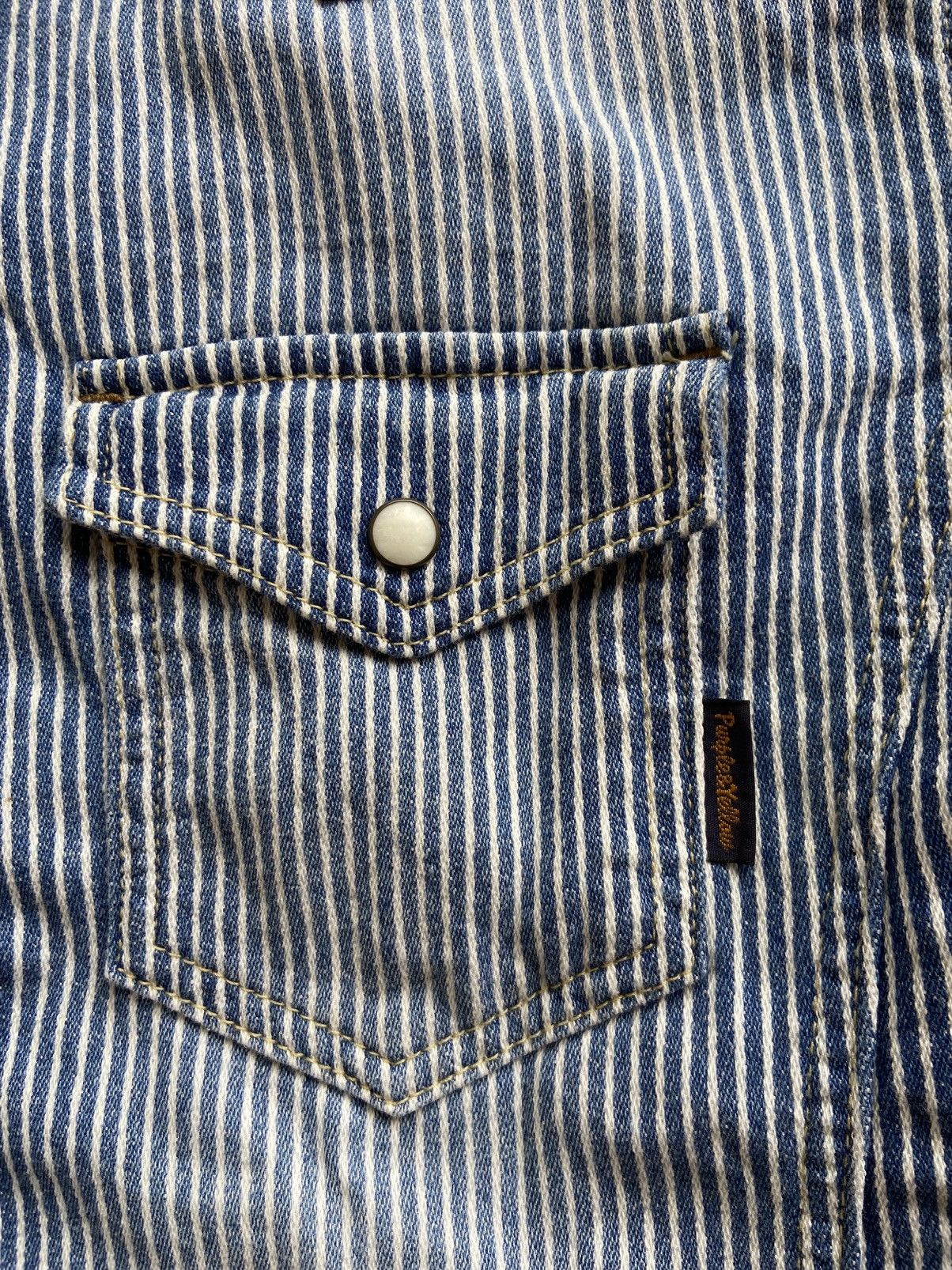 If Six Was Nine × Japanese Brand Purple&Yellow Striped Longsleeve Shirt Size US S / EU 44-46 / 1 - 4 Thumbnail