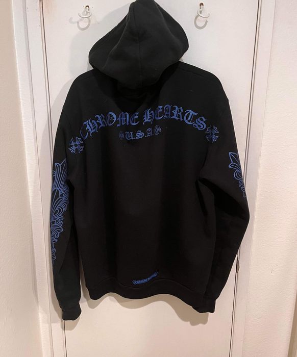 Chrome Hearts Chrome Hearts Friends & Family Glitter Blue Hoodie | Grailed