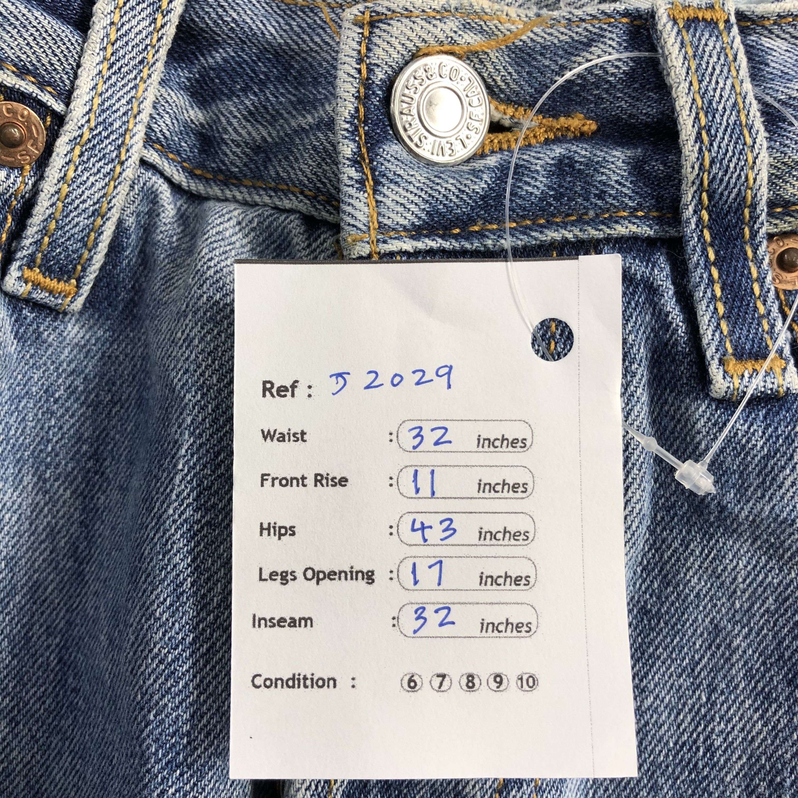 Levi's Vintage Blue Wash Levis 501 Jeans-J2029 Size US 32 / EU 48 - 16 Thumbnail