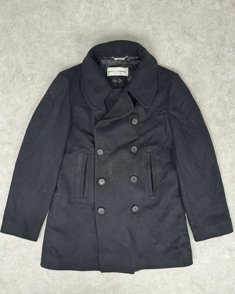 Dolce & Gabbana AW1996 Dolce & Gabbana Black Classy Wool Buttoned Officer Peacoat Jacket Size US M / EU 48-50 / 2 - 3 Thumbnail