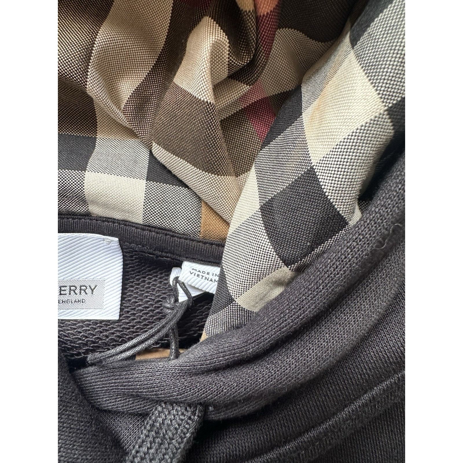 Burberry Burberry Talley Checked Sweatshirt Hoodie Black M 8084391 Size M / US 6-8 / IT 42-44 - 9 Thumbnail