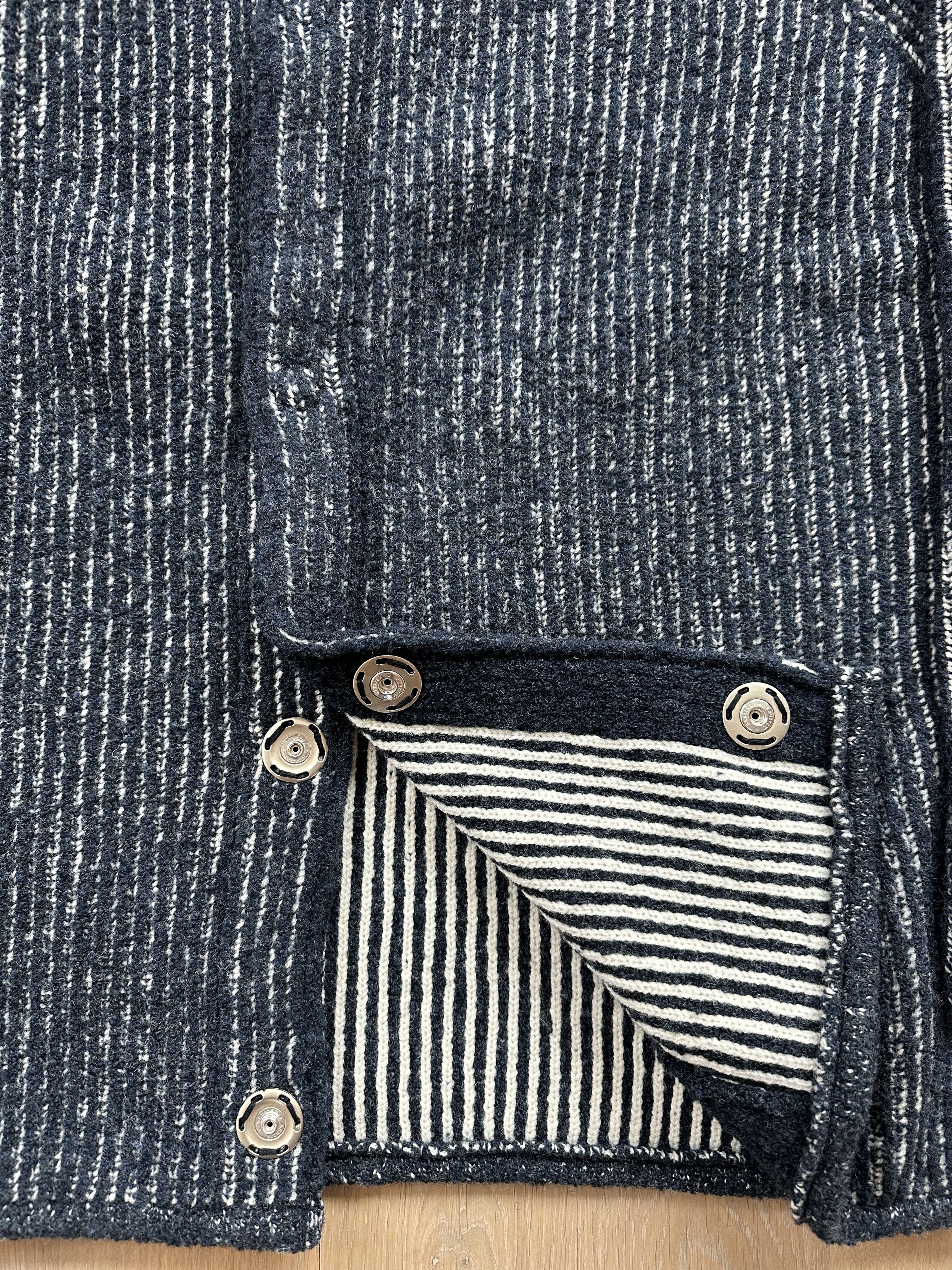 Niceness NICENESS K. Snafu Reversible Wool Knit Jacket Navy/White Size US L / EU 52-54 / 3 - 13 Thumbnail