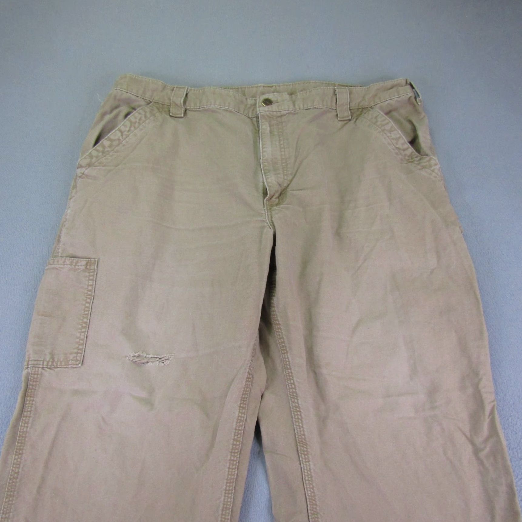 Carhartt Carhartt Pants Mens 42x30 Khaki Dungaree Canvas Work Carpenter 42 Regular Brown Carhartt Mens Pants 90s-Workwear style Size US 41 - 2 Thumbnail
