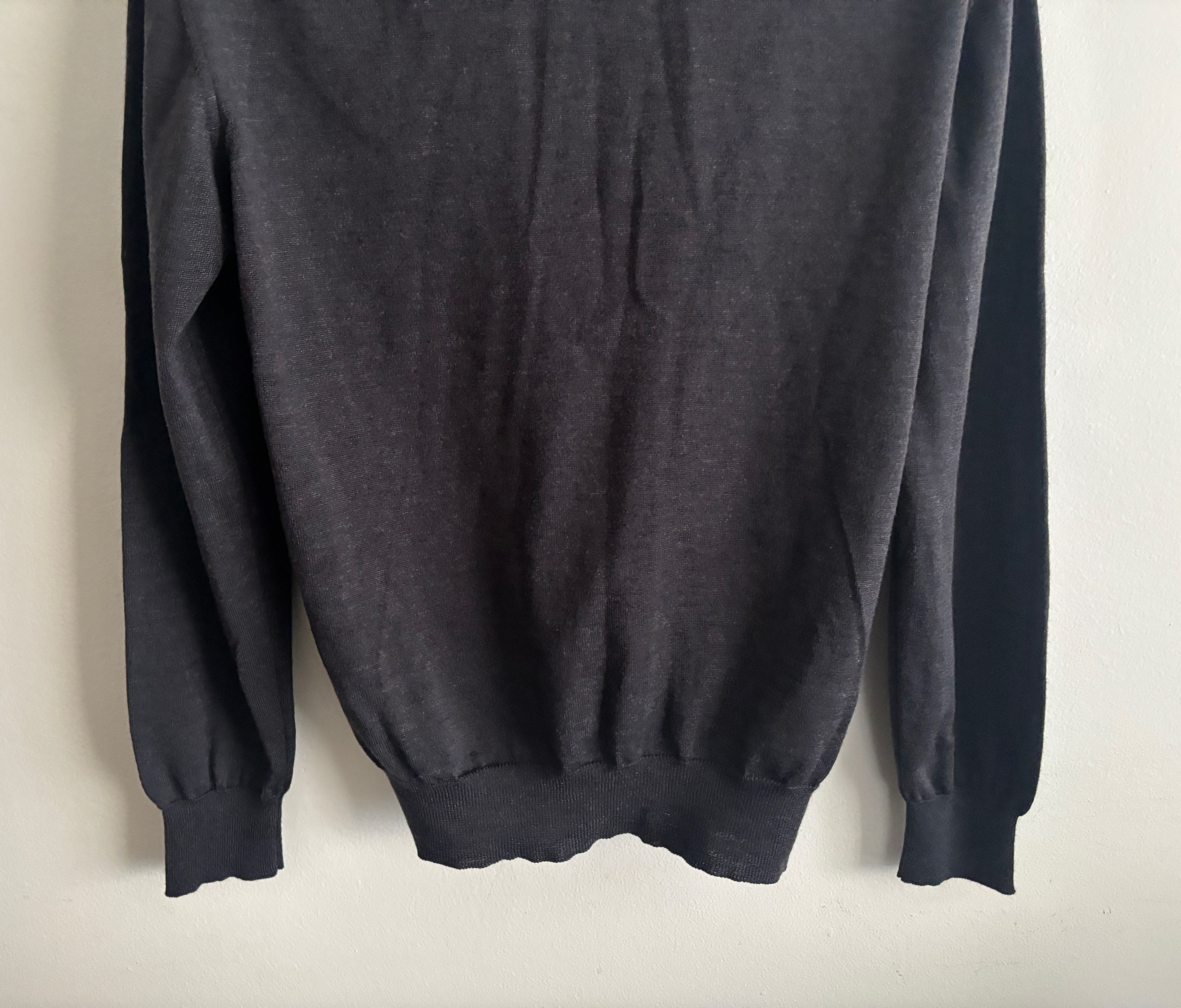 Dalmine $220 Grey Fine Merino Wool V-neck Wool Sweater - 42 / Large Size US L / EU 52-54 / 3 - 8 Thumbnail