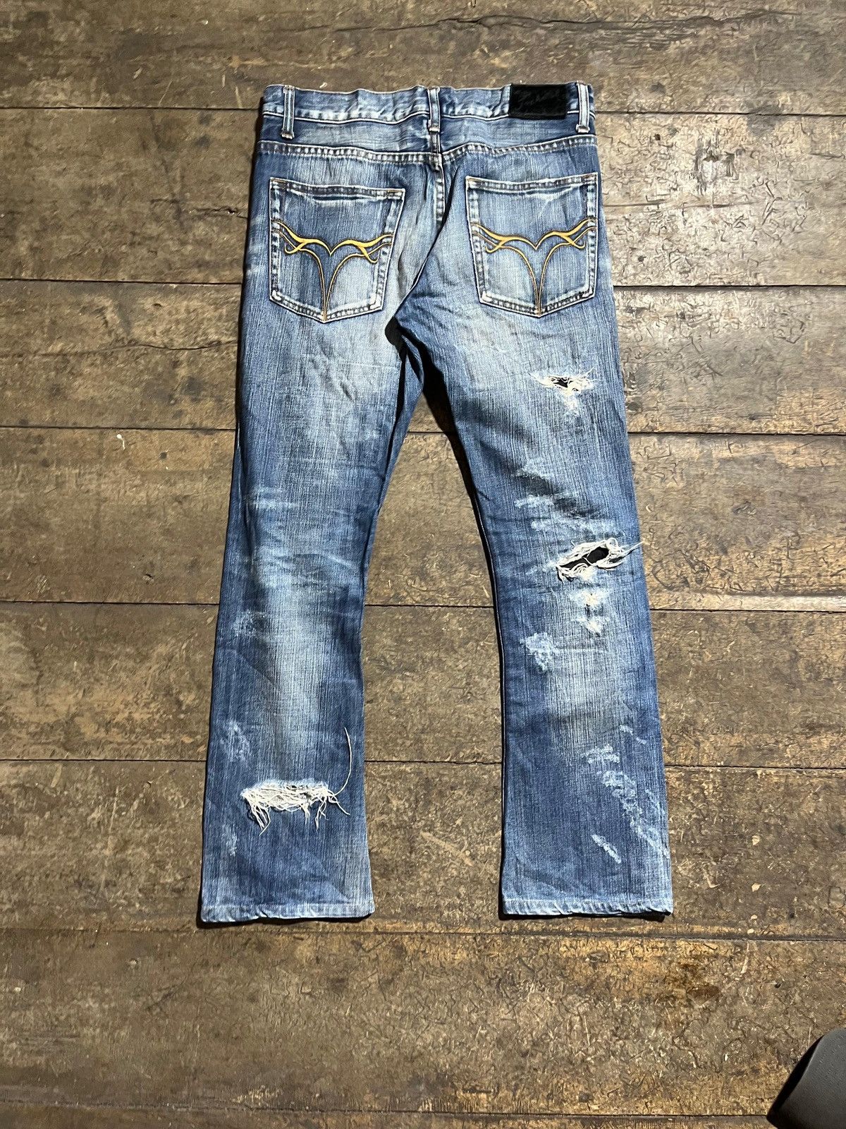 Japanese Brand Denim distressed jackrose vintage Size US 27 - 2 Thumbnail