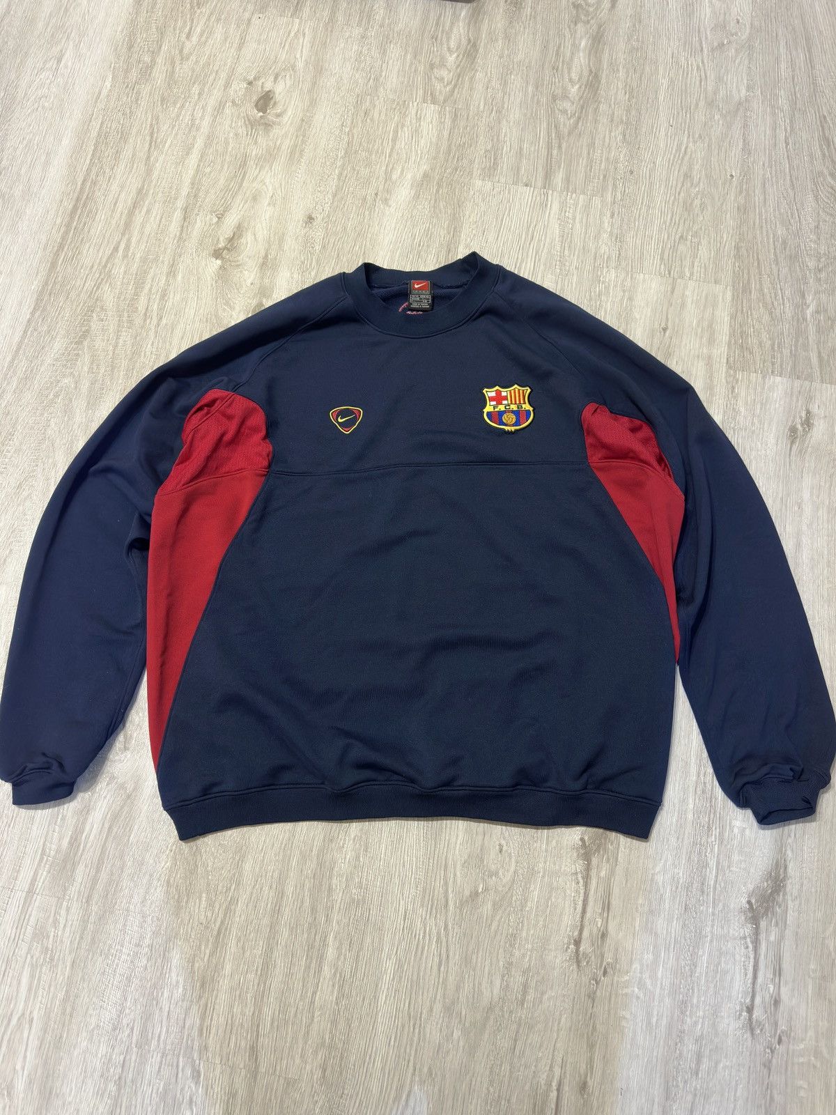 Nike Vintage 90's Nike Barcelona Blue Football Sweatshirt Soccer Size US XXL / EU 58 / 5 - 1 Thumbnail