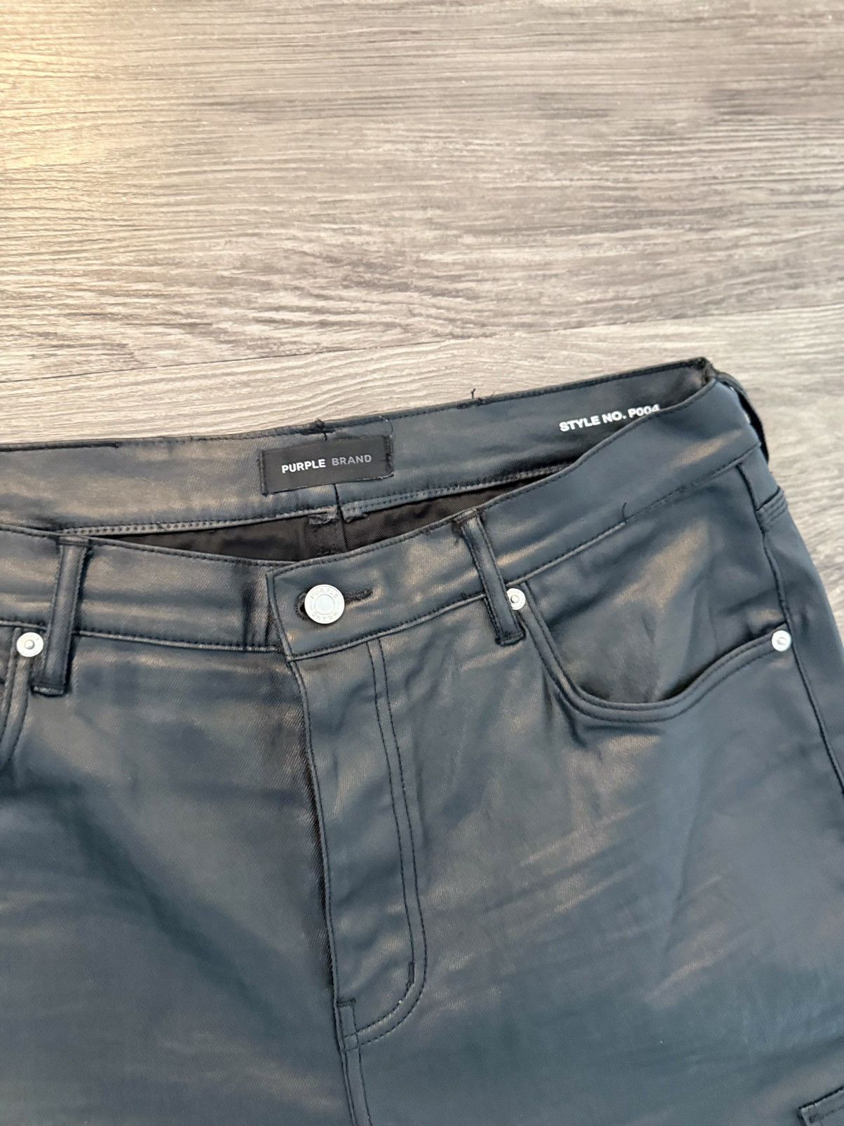 Purple Brand P001 Stretch Leather Black Beauty Size US 38 / EU 54 - 2 Thumbnail
