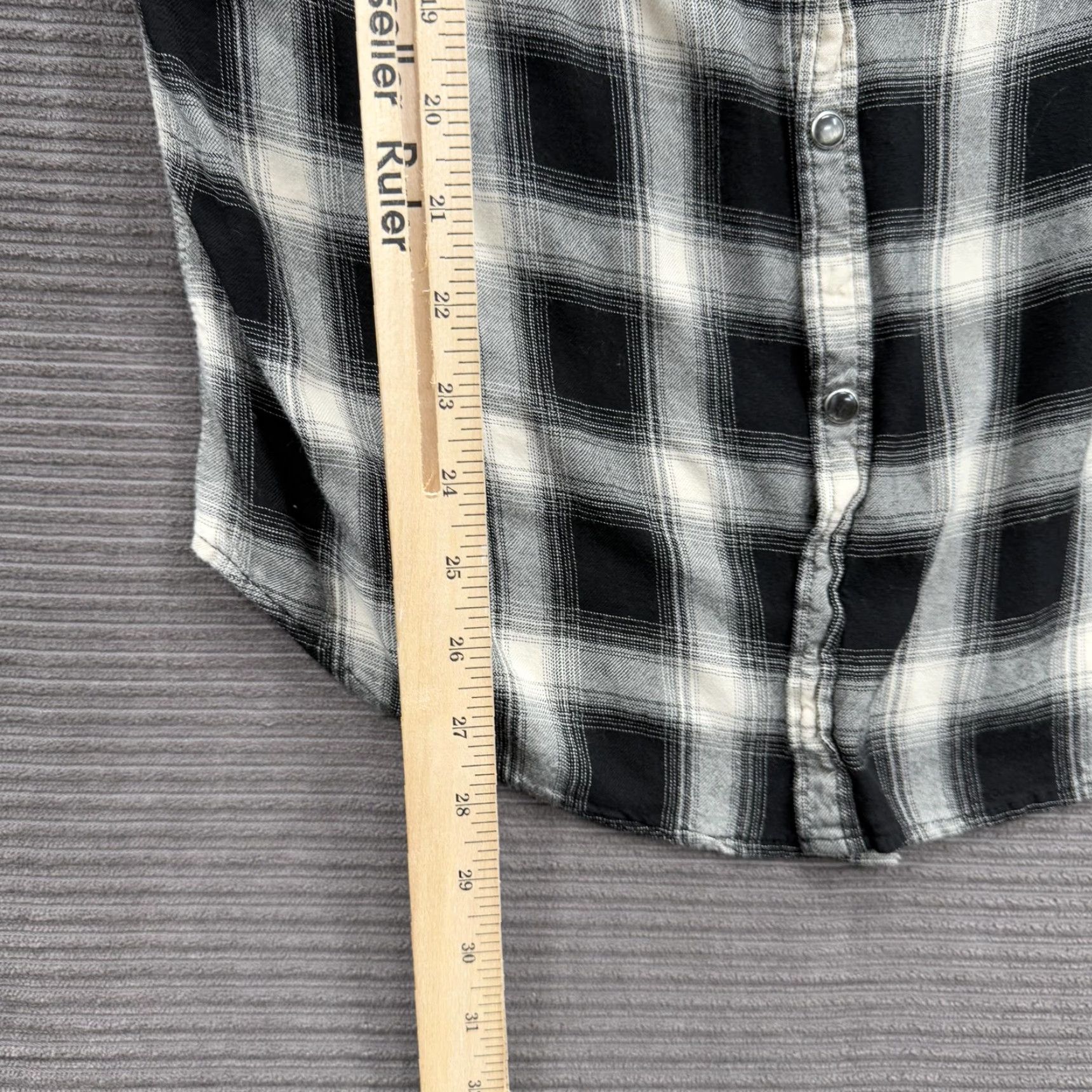 YoungLA YoungLA Shirt Mens Large Black White Plaid Flannel Pearl Snap Casual Western Button-Up Long Sleeve Size US L / EU 52-54 / 3 - 4 Thumbnail
