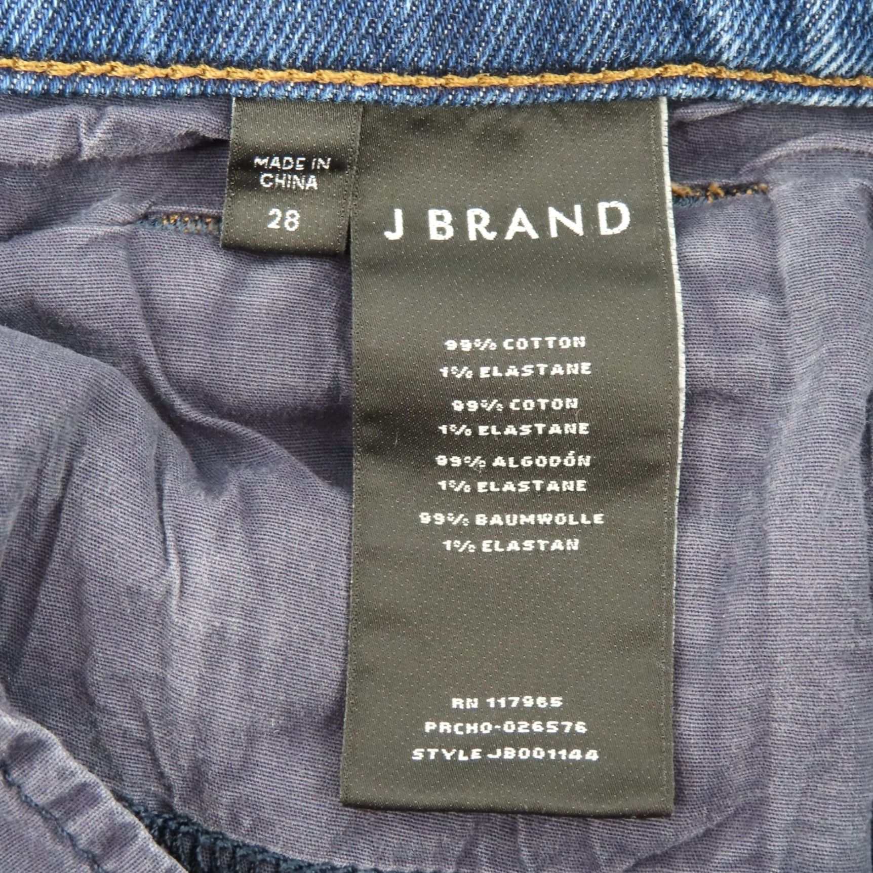 J Brand J Brand Women 28 Rugby High Rise Crop Jeans JB001144 Solid Blue Denim Pockets Size 28" / US 6 / IT 42 - 7 Thumbnail