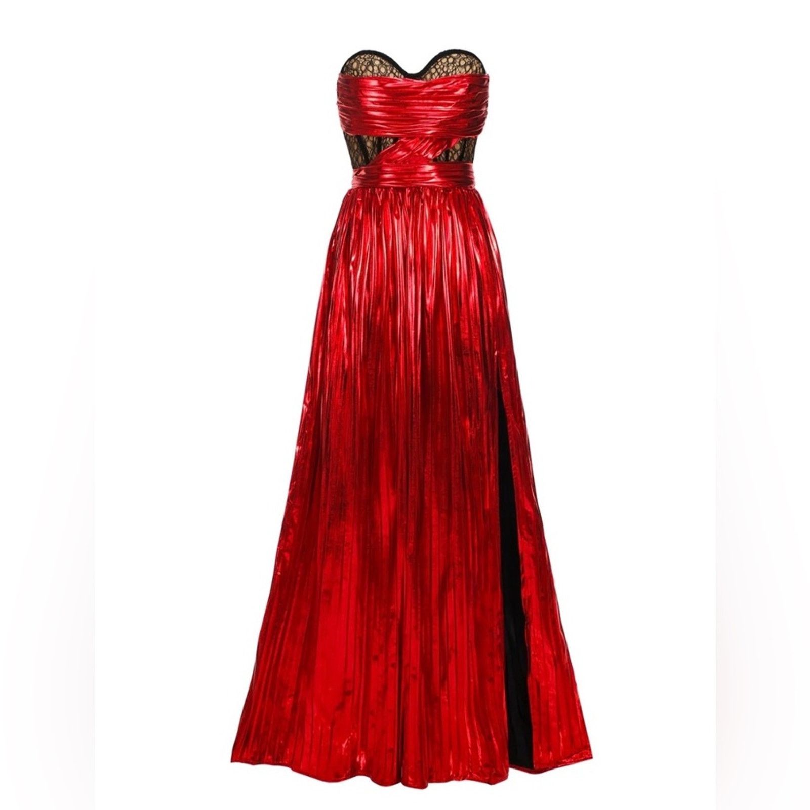 Other New Y2K Elegant Red Silk Strapless Evening Gown size S Size S / US 4 / IT 40 - 8 Thumbnail