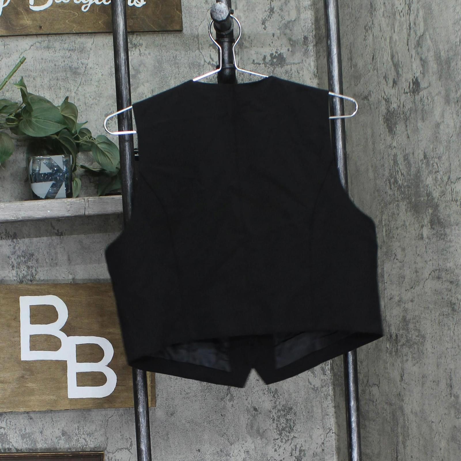 Bar III Nwt Bar Iii Button-front Cropped Vest 100207006pt Black Pxl Size XL / US 12-14 / IT 48-50 - 2 Thumbnail