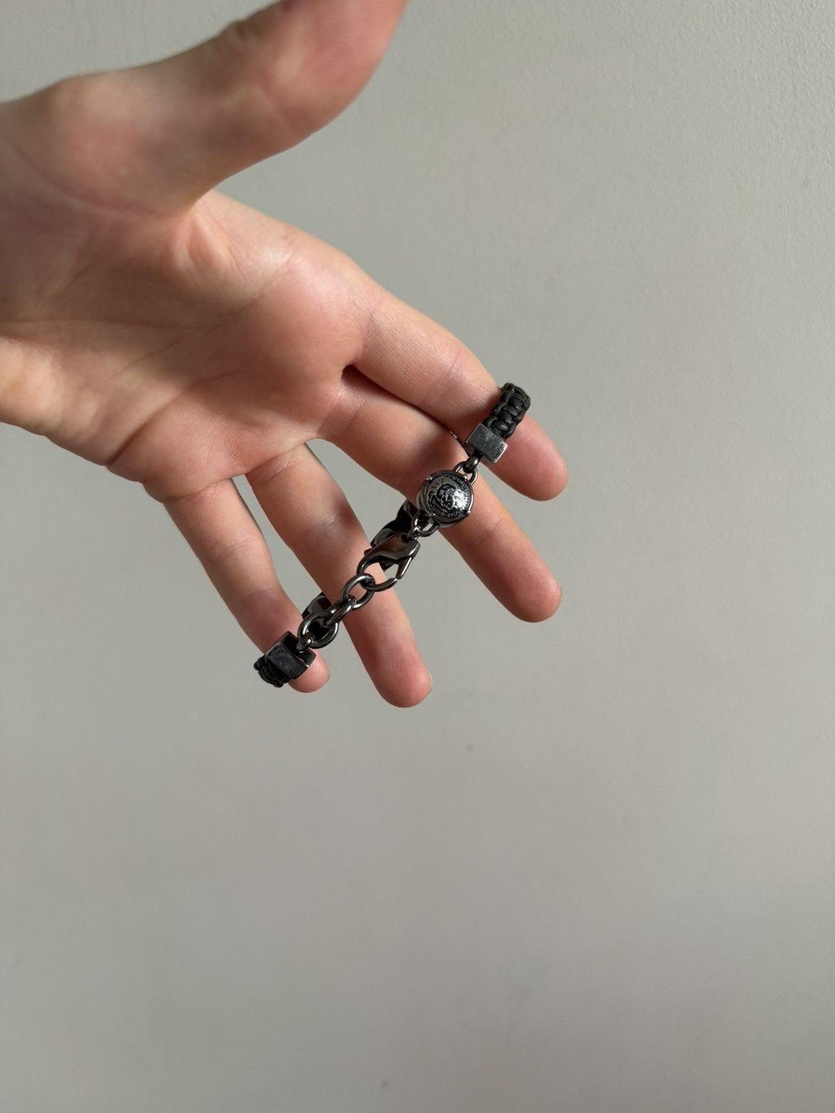 Diesel Diesel Logo Beaded Leather Bracelet Size ONE SIZE - 5 Thumbnail