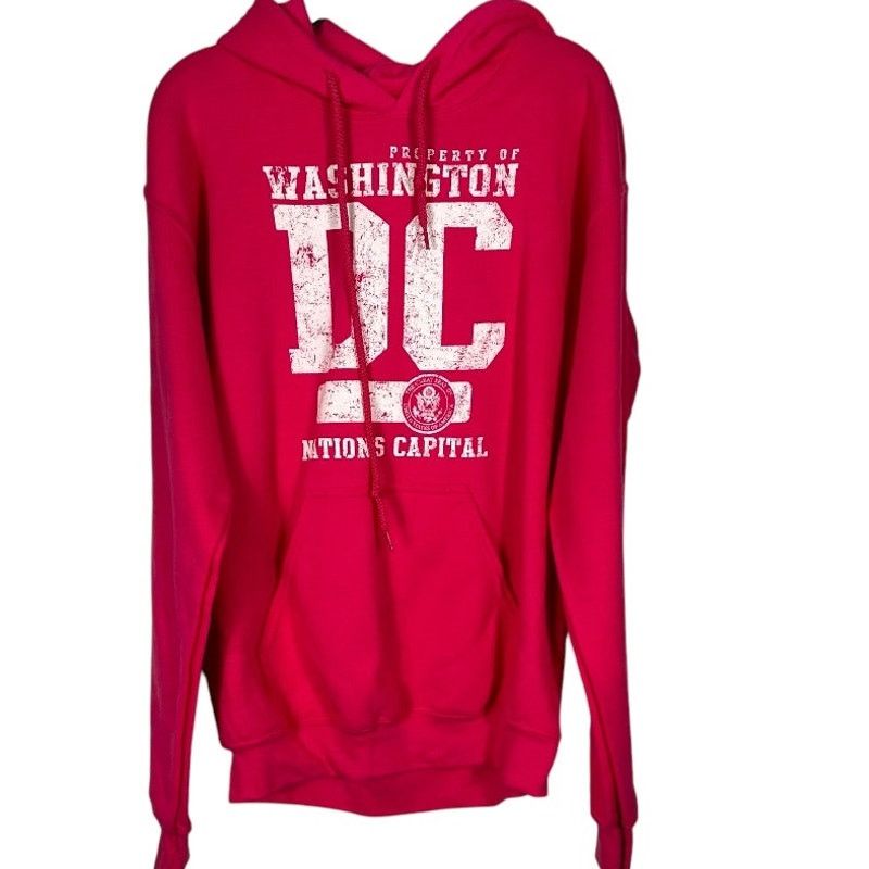 Gildan Washington DC Nations Capital Vibrant Pink Hoodie Small Size S / US 4 / IT 40 - 1 Thumbnail