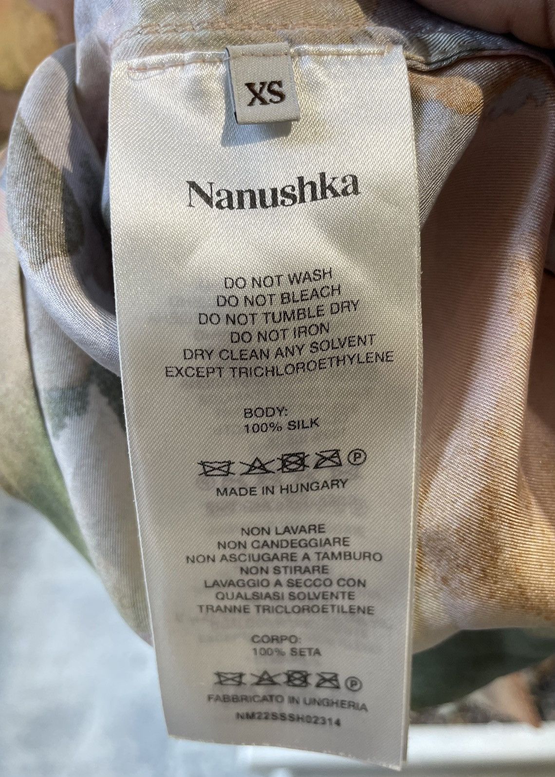 Nanushka Nanushka Bodil Twill Silk Shirt Watercolor Rare Size US XS / EU 42 / 0 - 6 Thumbnail