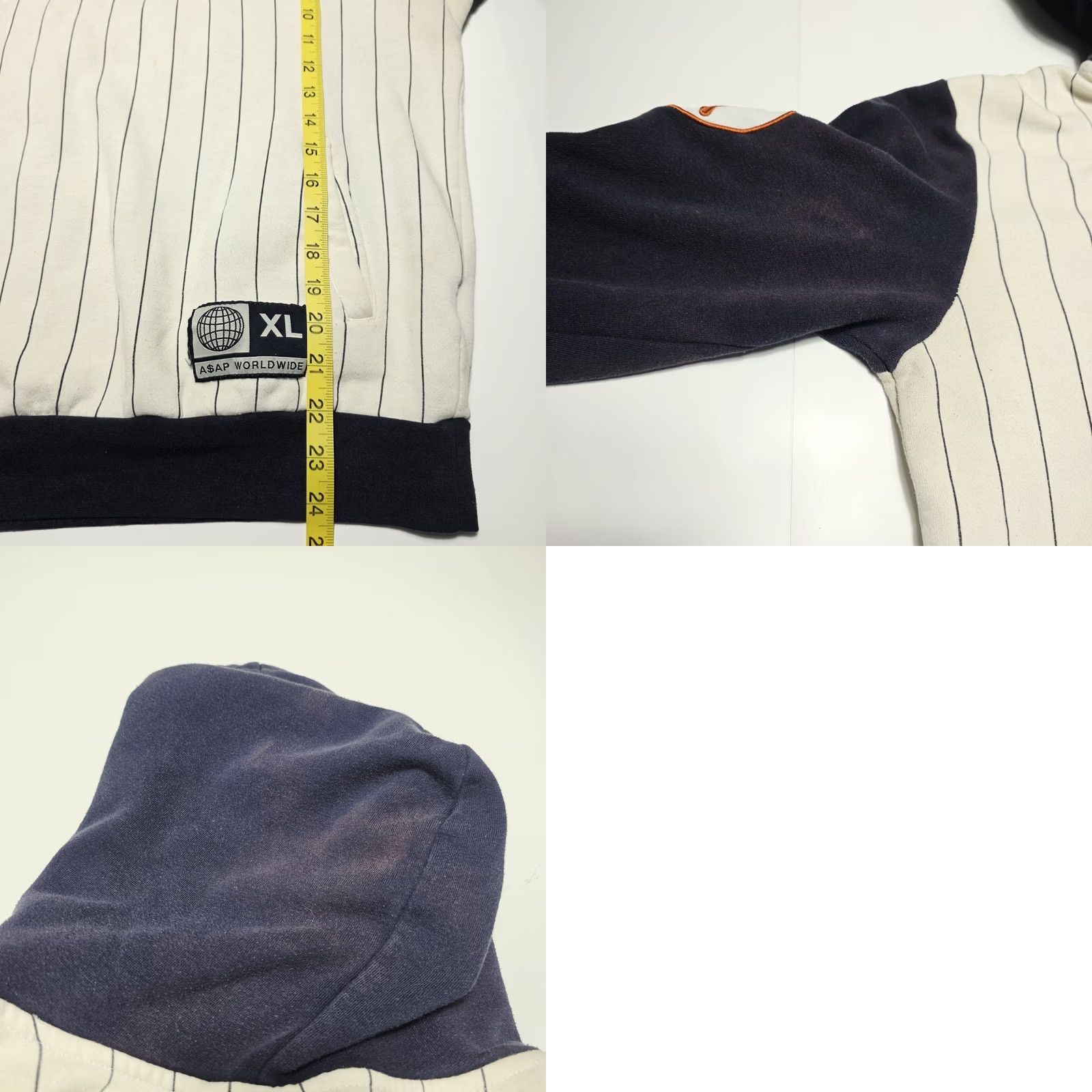 SAS ASAP Worldwide 212 Hoodie Mens Medium USA Rocky Ferg Twelvy Mob Pullover Rap Hooded Cotton Blend Crew Neck Striped Logo Embroidered Size US M / EU 48-50 / 2 - 9 Thumbnail