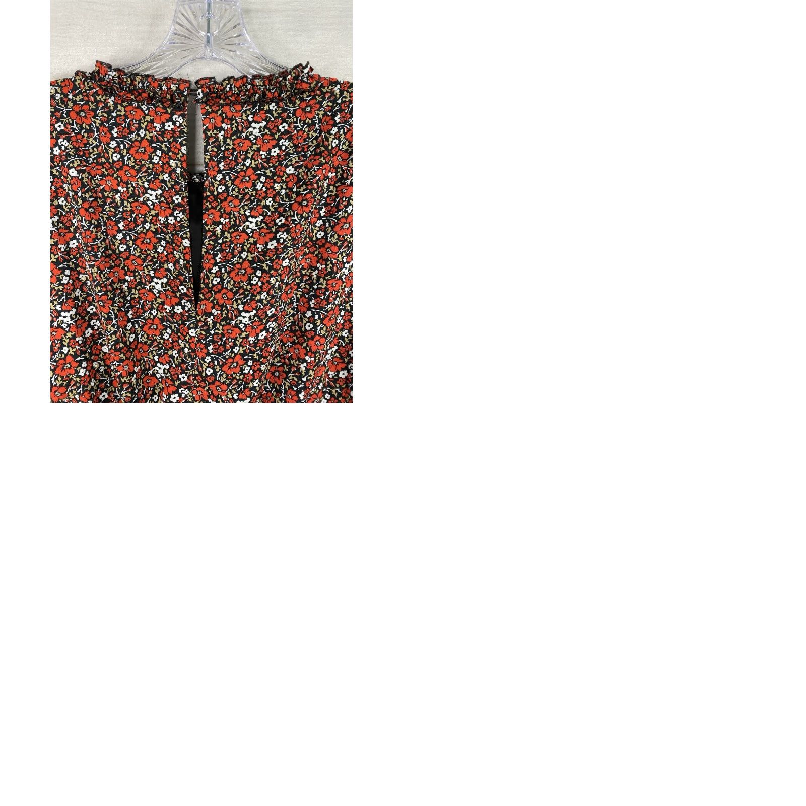 Banana Republic VINTAGE Banana Republic Dress Sz 8 Black Red Floral Print Shift Tie Front Elastic Waist Size M / US 6-8 / IT 42-44 - 9 Thumbnail