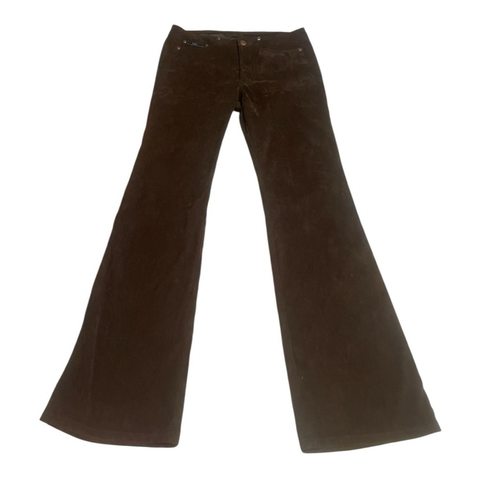 L.E.I. L.E.I. Retro Brown Low Rise Brushed Suede Flared Pants Size 27" / US 4 / IT 40 - 2 Thumbnail
