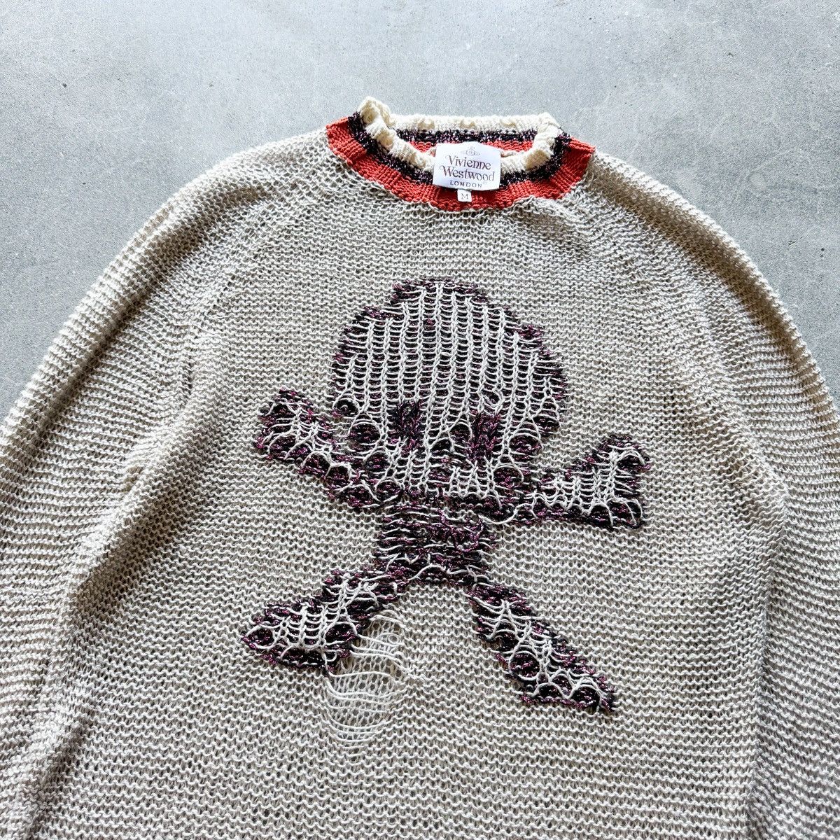 Vivienne Westwood Vivienne Westwood Destroyed Skull Loose Knit Sweater Size US M / EU 48-50 / 2 - 5 Thumbnail