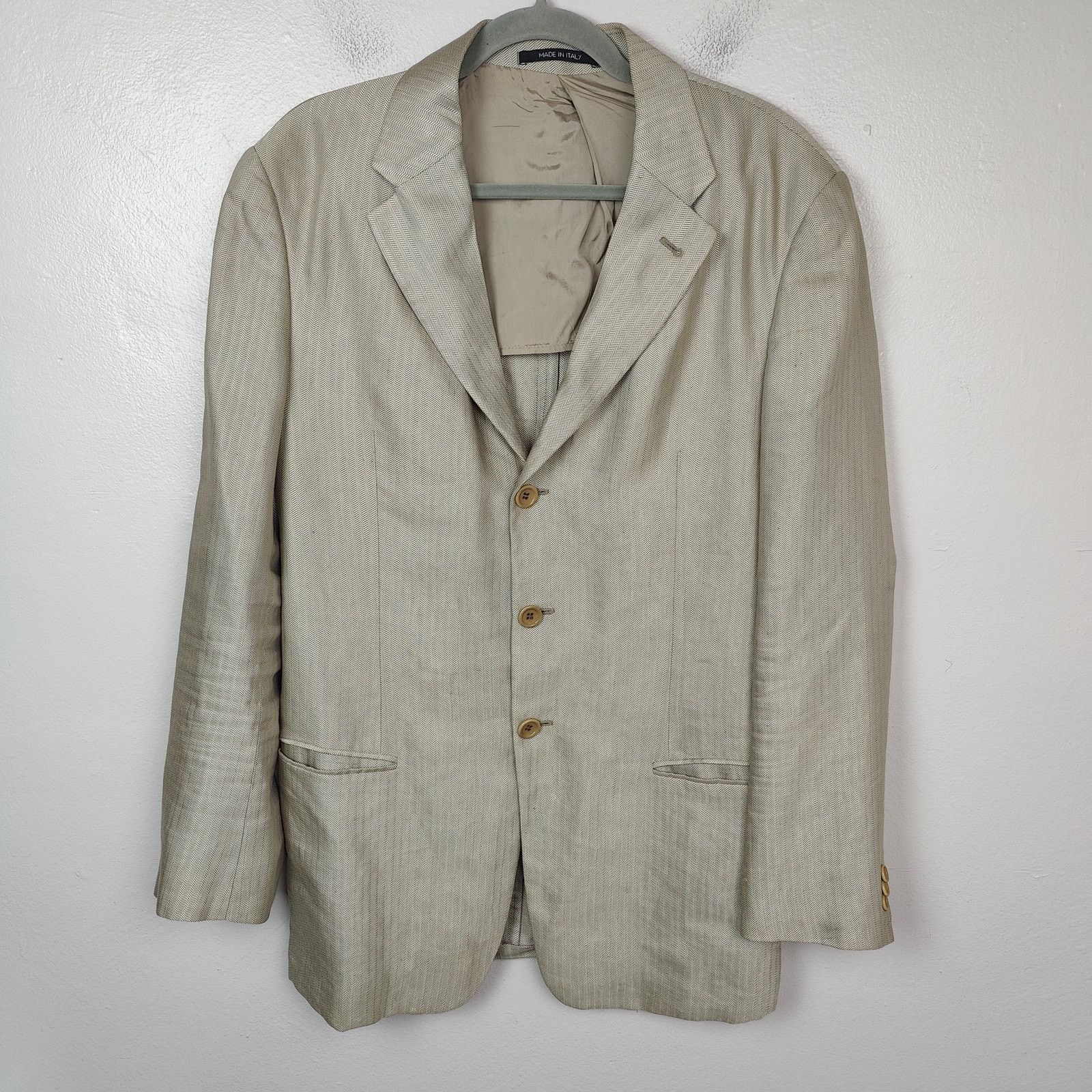 Armani Collezioni Armani Collezioni Silk Blend Blazer Mens 42R Gray Size 42R - 1 Thumbnail