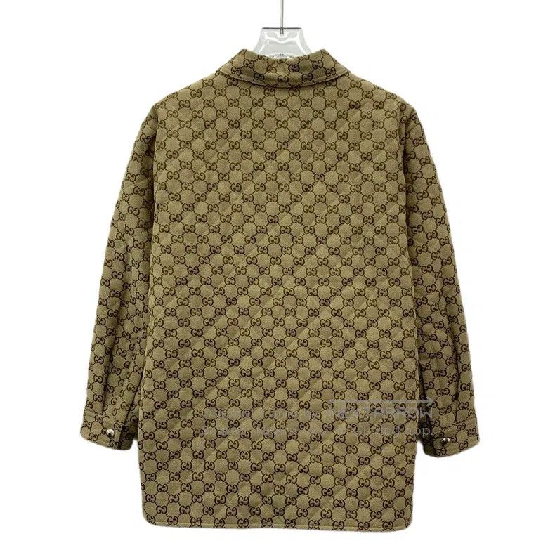 Gucci Gucci Brown logo jacquard full print cotton lapel single-b Size XXS / US 00 / IT 34 - 2 Thumbnail