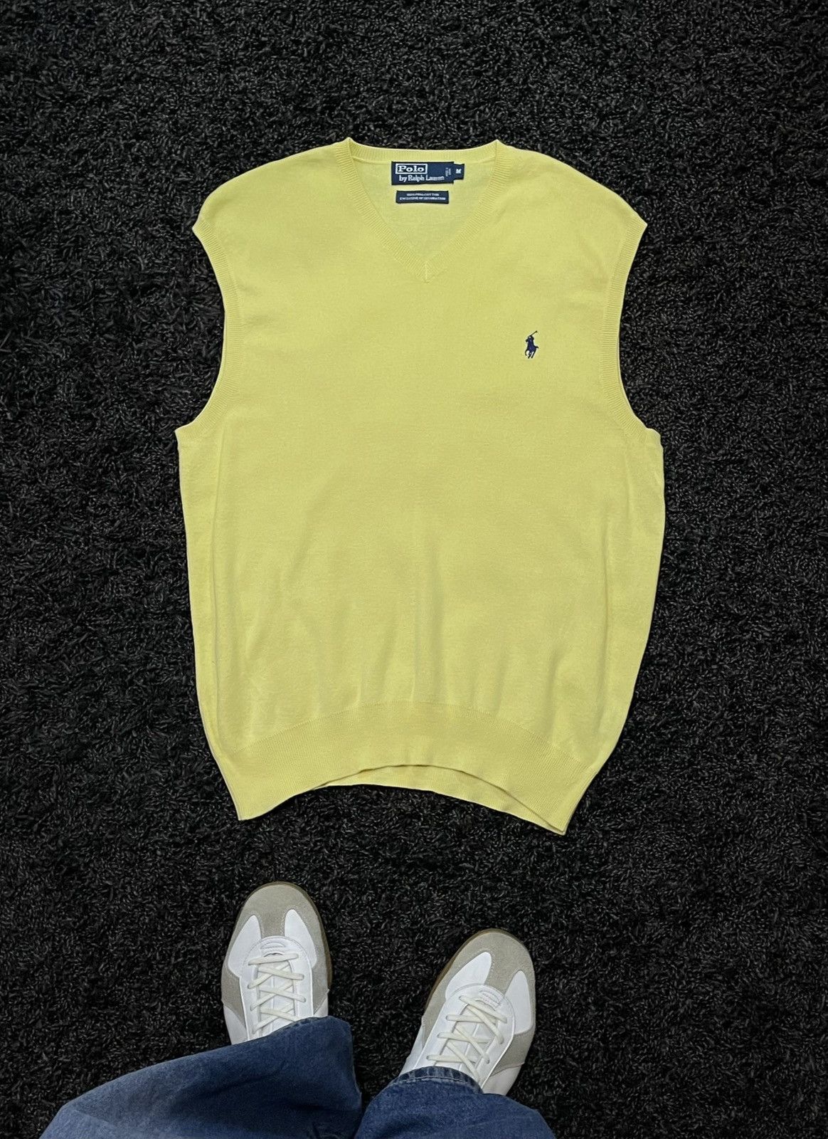 Vintage Vintage Polo Ralph Lauren Yellow Fleece Knit Vest Y2K Size US M / EU 48-50 / 2 - 4 Thumbnail