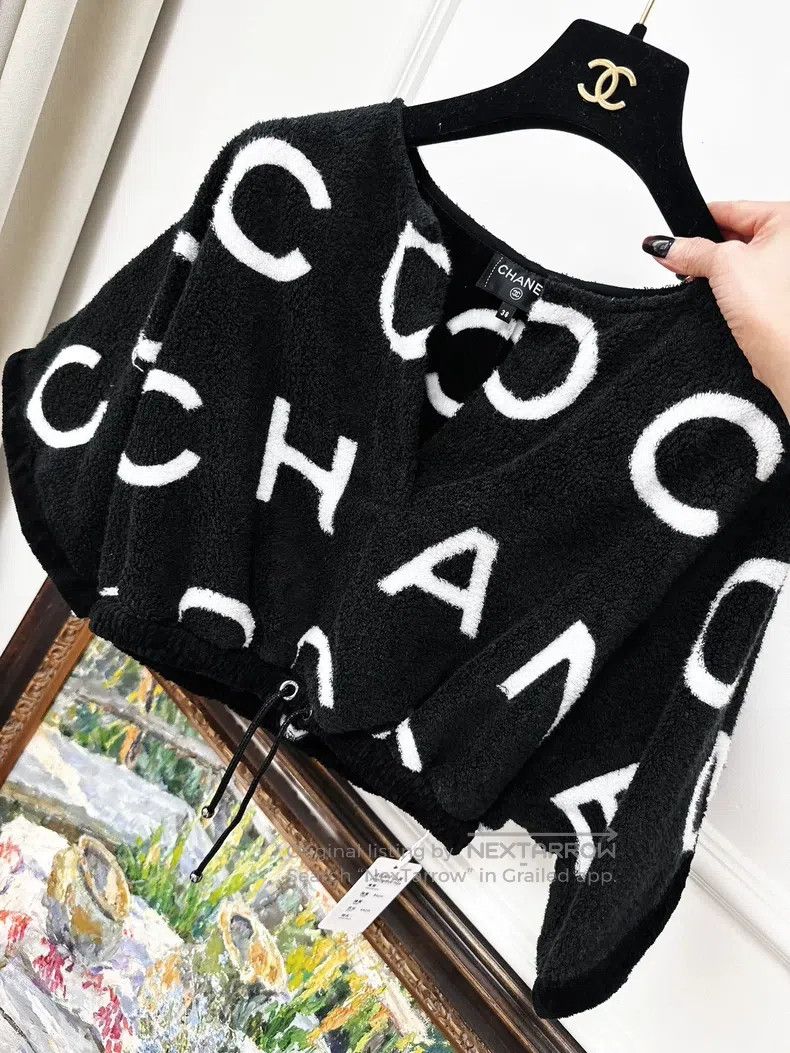 Chanel Chanel Black and white letter towel fabric round-neck top Size XS / US 0-2 / IT 36-38 - 2 Thumbnail