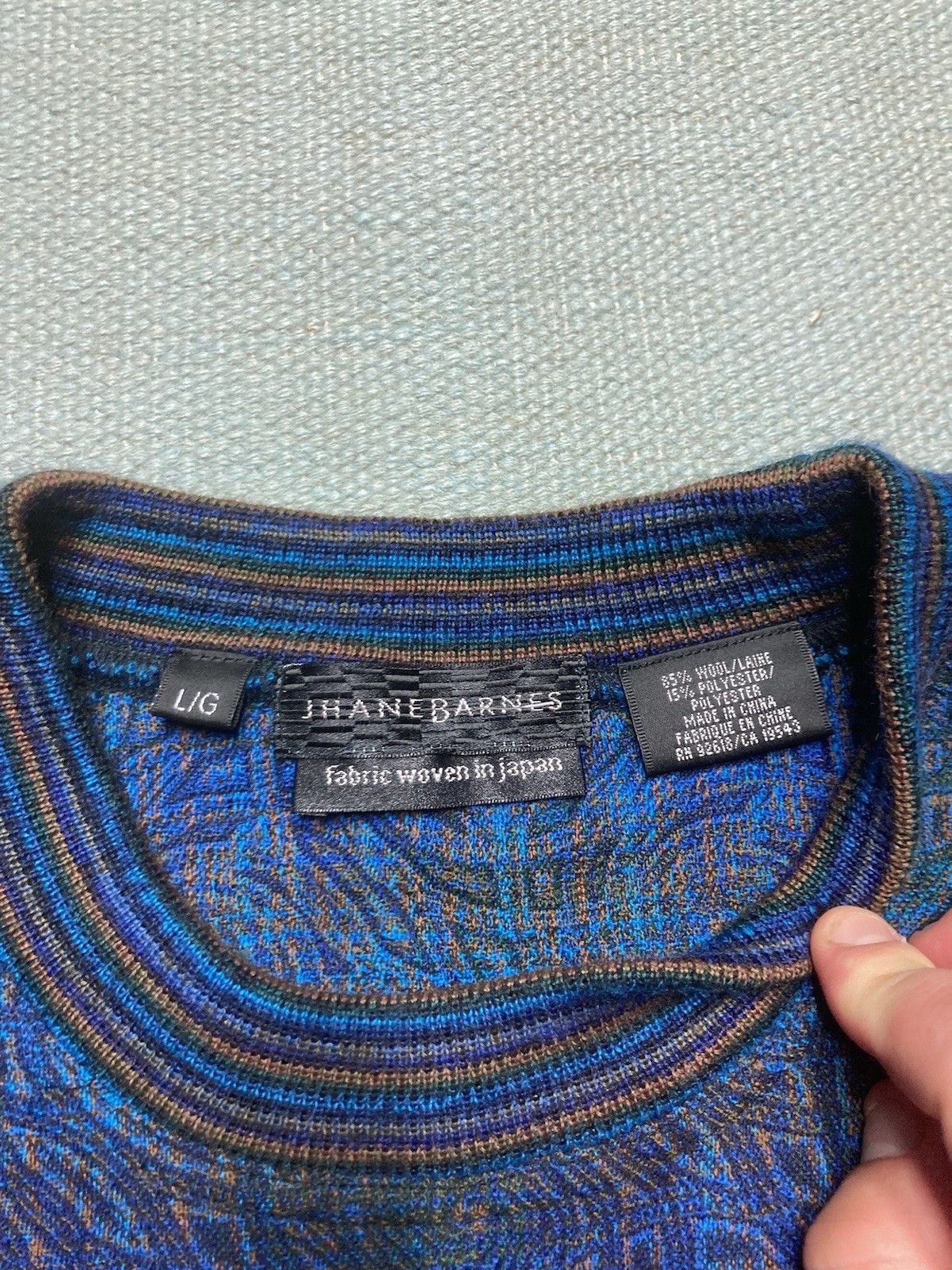 Vintage Jhane Barnes crewneck sweater shirt abstract fractal wool L Size US L / EU 52-54 / 3 - 5 Thumbnail