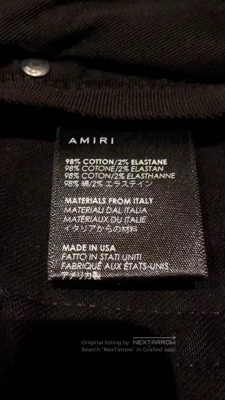 Amiri Amiri Men's knee hole denim pants all-match pure black 33 Size US 33 - 6 Thumbnail