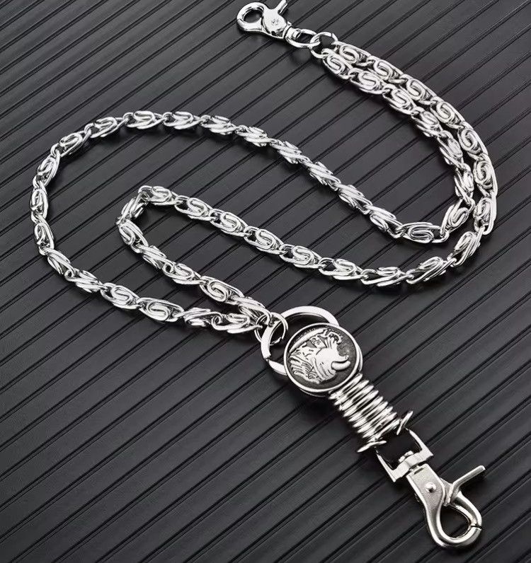 Jewelry Heavy Dual-Link Silver Wallet Chain - Gothic Biker Cord Size ONE SIZE - 2 Thumbnail