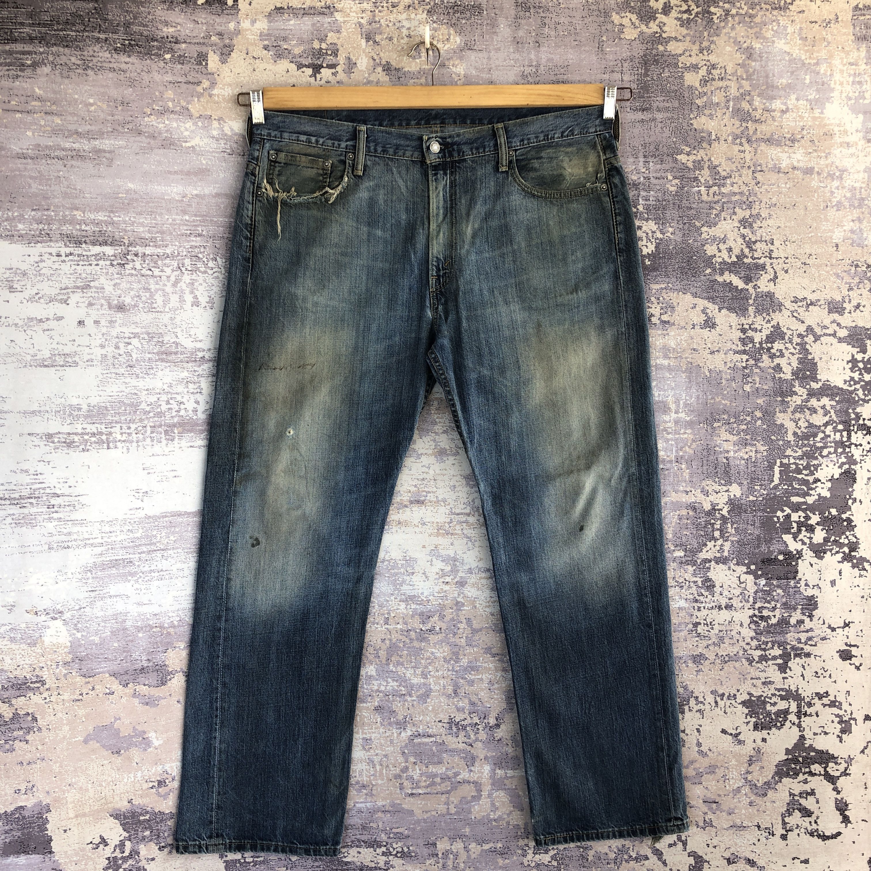 Jean Vintage Levi's 569 Baggy Jeans Distressed Dirty Levis Denim Size US 40 / EU 56 - 1 Thumbnail