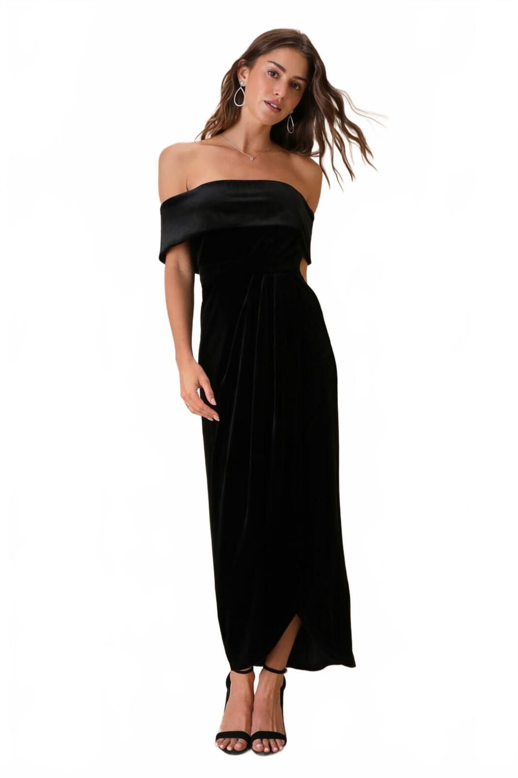 Lulus Lulus I'm Enchanted Black Velvet L elegant formal Size L / US 10 / IT 46 - 1 Thumbnail